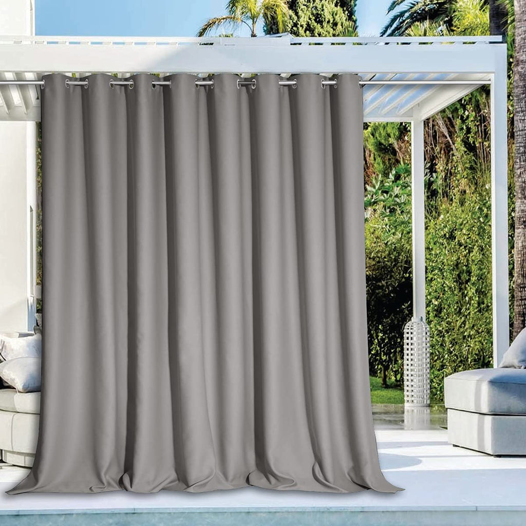 NICETOWN Outdoor Curtains for Patio Waterproof 95" L, Blackout Gazebo Curtain for Pergola/Porch Weatherproof, UV & Privacy Protection Outside Drape, 52" Wide, 1 Panel, Biscotti Beige