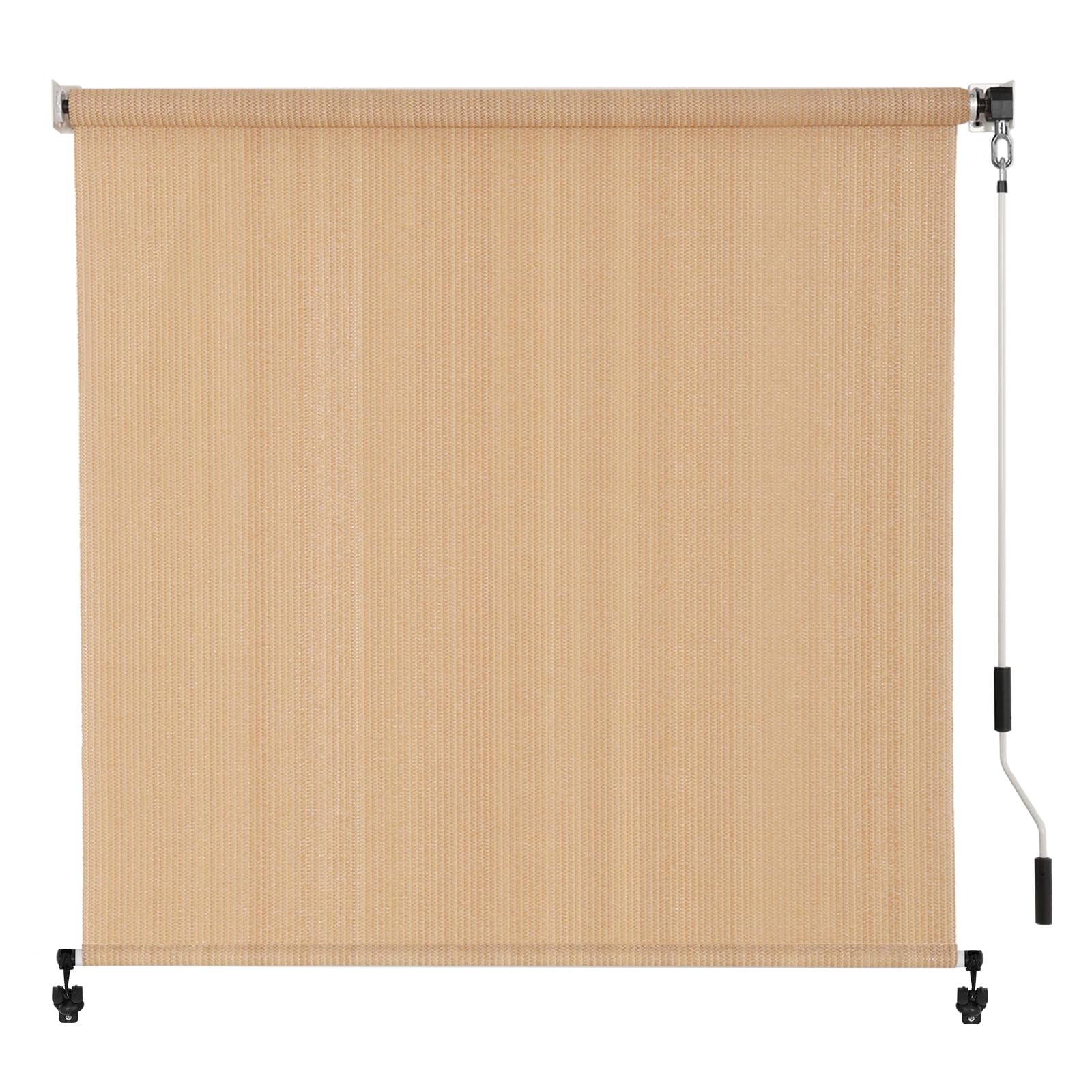 SEEYE Outdoor Sunshade Roller Shades 72" W x 72" H, Cordless Roll Up Shade Blinds Privacy Screen with 90% UV Protection, Exterior Patio Shade Cloth for Porch Pergola Balcony Windows, Dark Grey
