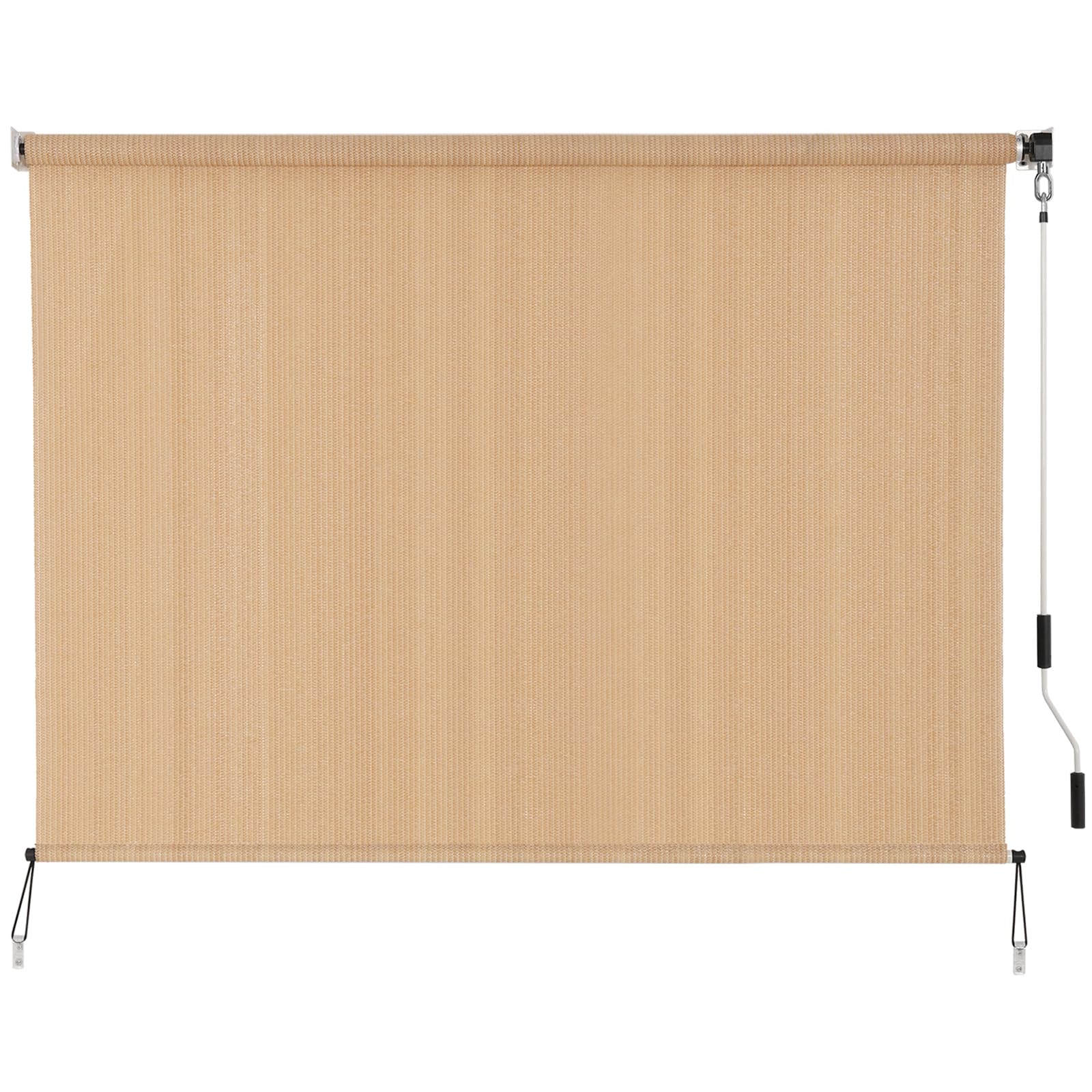 SEEYE Outdoor Sunshade Roller Shades 72" W x 72" H, Cordless Roll Up Shade Blinds Privacy Screen with 90% UV Protection, Exterior Patio Shade Cloth for Porch Pergola Balcony Windows, Dark Grey