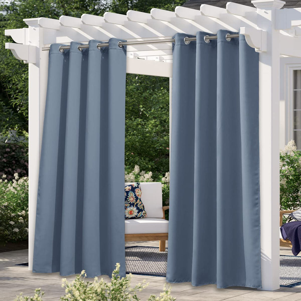NICETOWN Outdoor Curtains for Patio Waterproof 95" L, Blackout Gazebo Curtain for Pergola/Porch Weatherproof, UV & Privacy Protection Outside Drape, 52" Wide, 1 Panel, Biscotti Beige