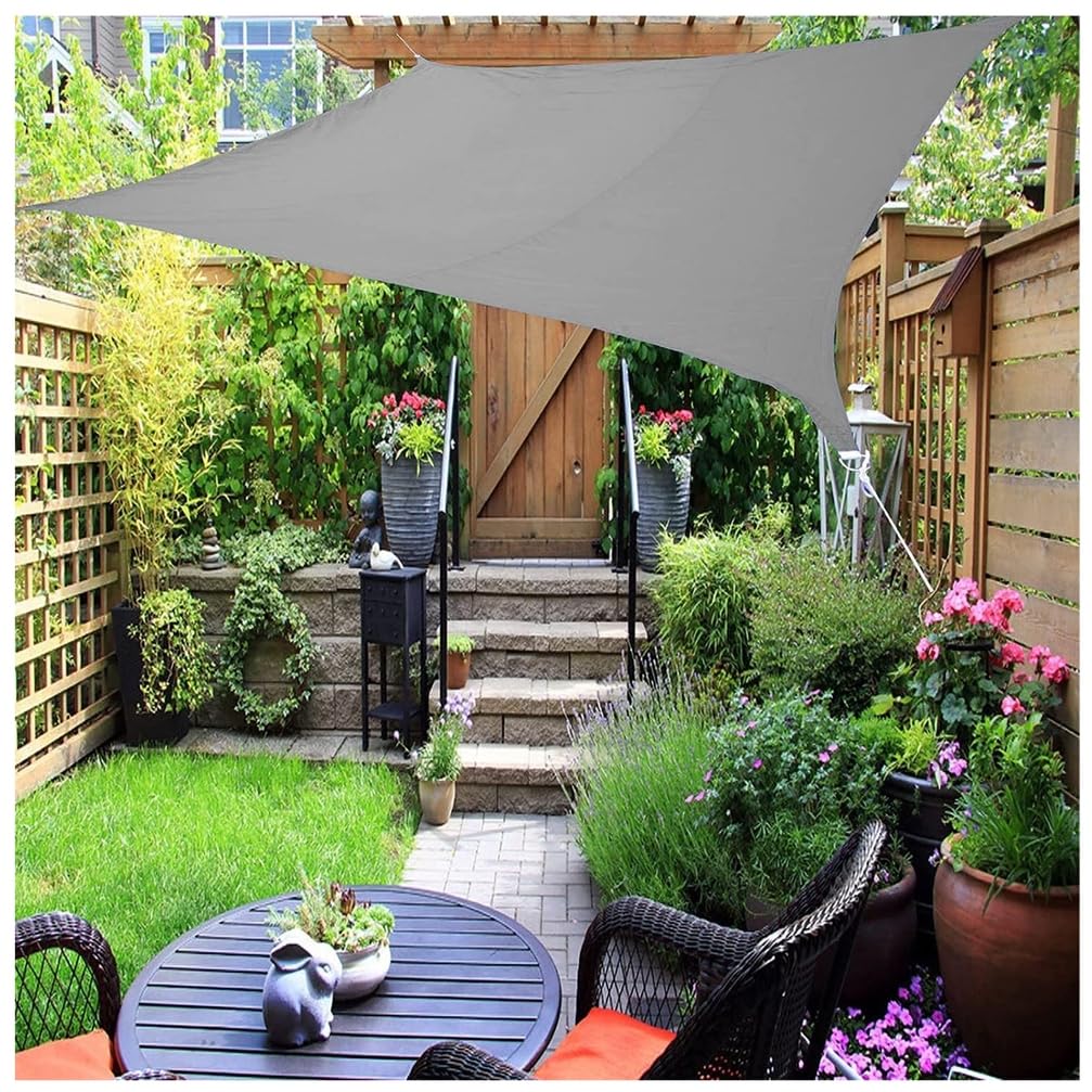 Sun Shade Sail Waterproof Rectangle Block Garden Sunscreen Awning Canopy with Free Rope, Breathable Patio Sail pergola for Outdoor Party,Beige,2m×3m