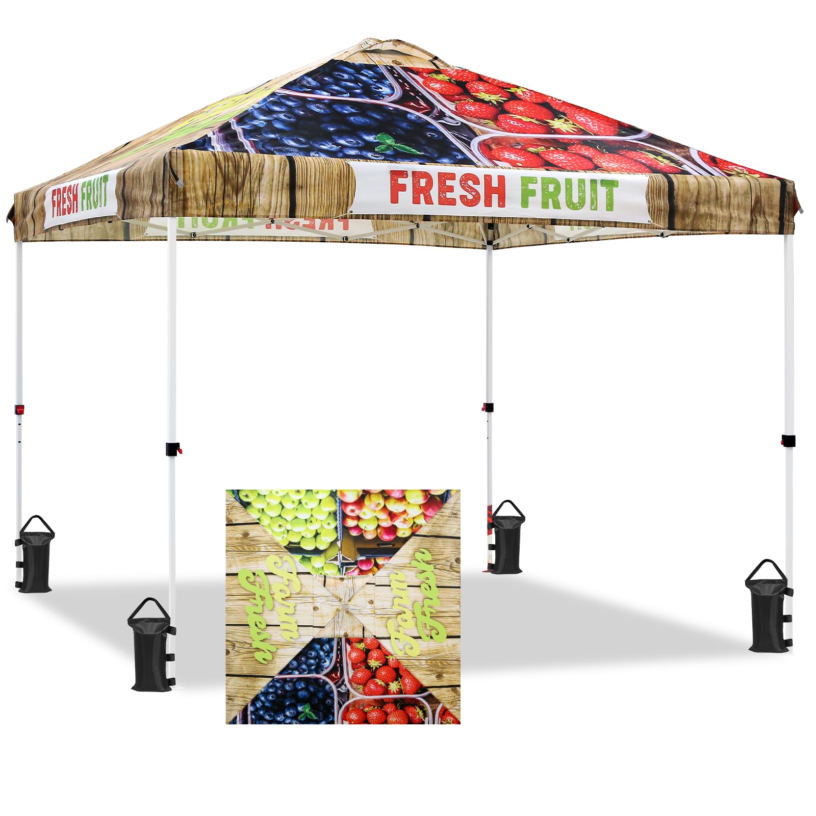 EAGLE PEAK Pop Up Canopy Tent with Wheeled Carry Bag, 8 Stakes, 4 Ropes, 4 Weight Bags, Easy Set Up Tent Canopy, 10x10 ft, 100sqft of Shade, Blue