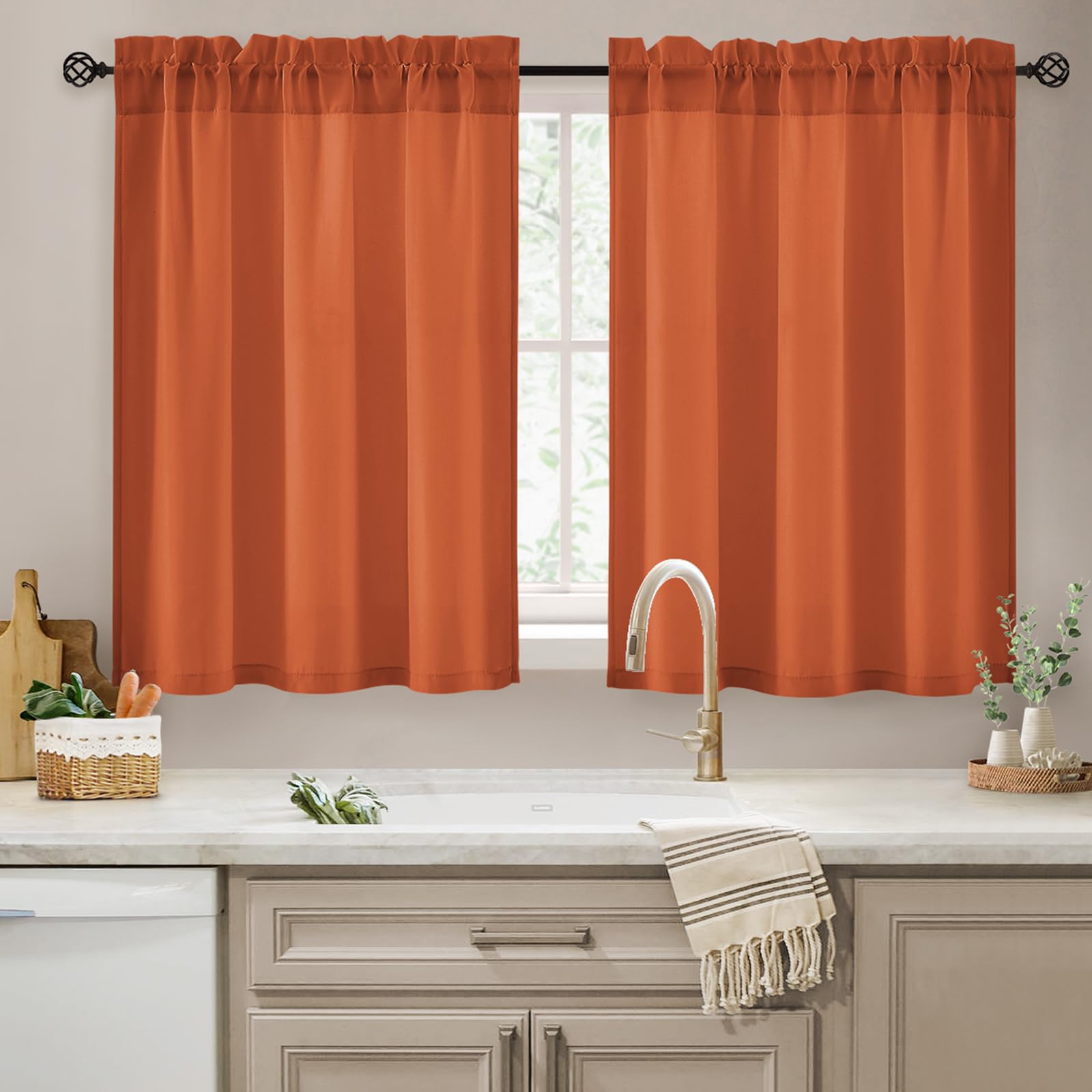 HOMEIDEAS Non-See-Through White Privacy Semi Sheer Curtains 84 Inches Long 2 Panels Set Light Filtering Curtains for Living Room Bedroom Outdoor Drapes, W52xL84