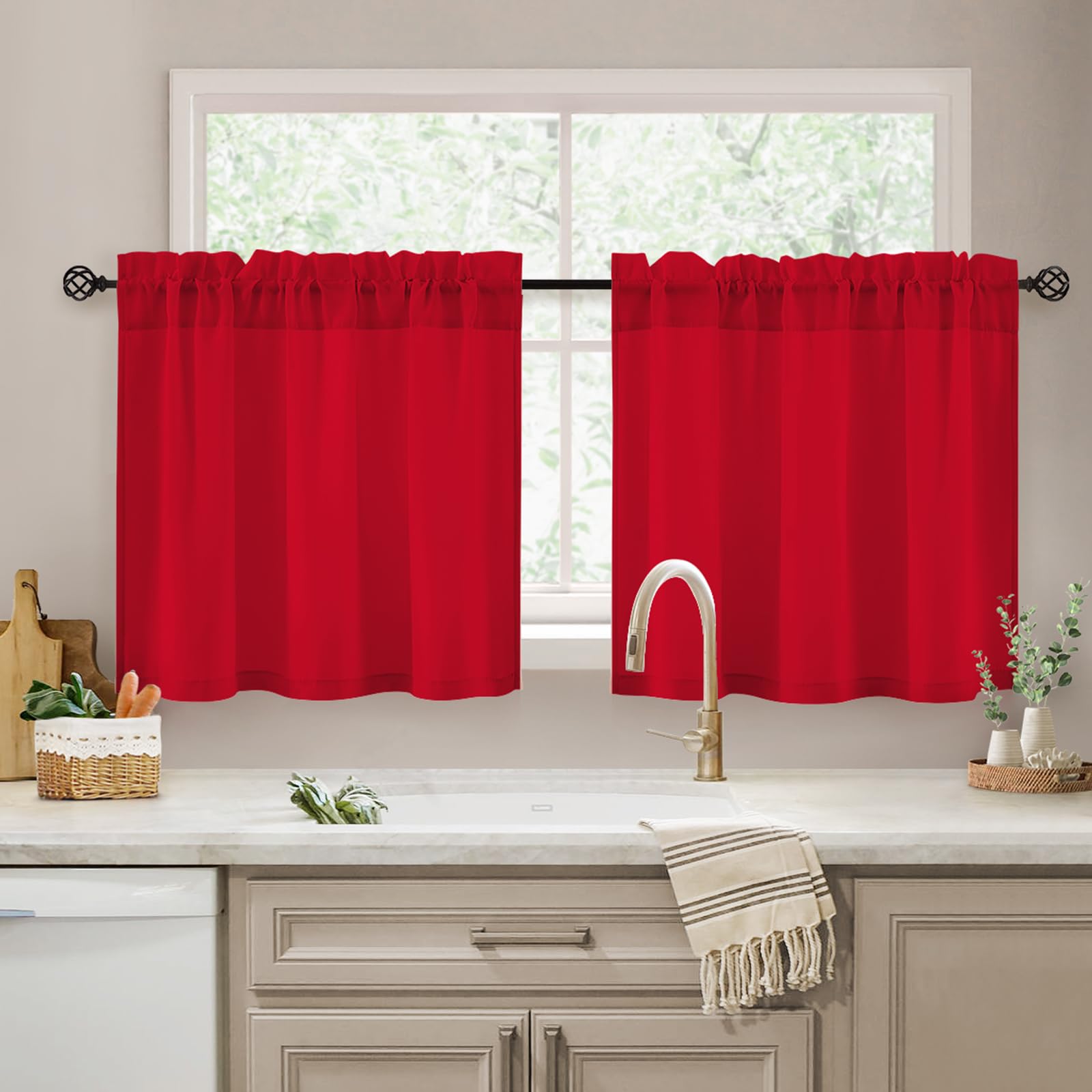 HOMEIDEAS Non-See-Through White Privacy Semi Sheer Curtains 84 Inches Long 2 Panels Set Light Filtering Curtains for Living Room Bedroom Outdoor Drapes, W52xL84