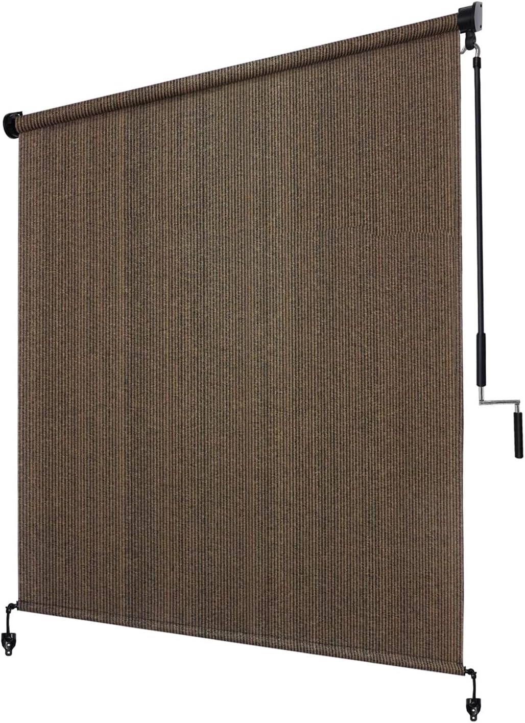 KANAGAWA Outdoor Roller Shade 8'X8' Mocha Exterior Cordless Patio Roll Up Shades for Outside Pergola Porch, Outdoor Blinds for Patio