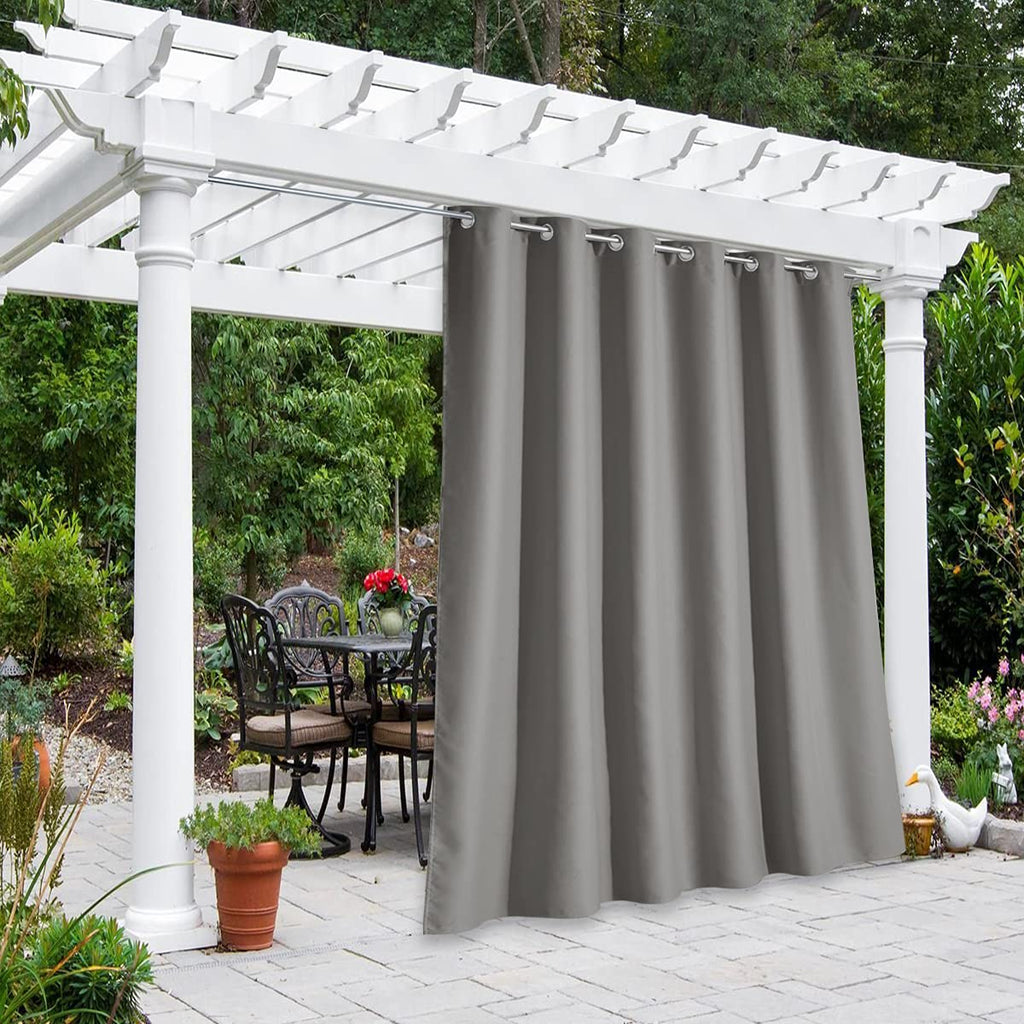 NICETOWN Outdoor Curtains for Patio Waterproof 95" L, Blackout Gazebo Curtain for Pergola/Porch Weatherproof, UV & Privacy Protection Outside Drape, 52" Wide, 1 Panel, Biscotti Beige