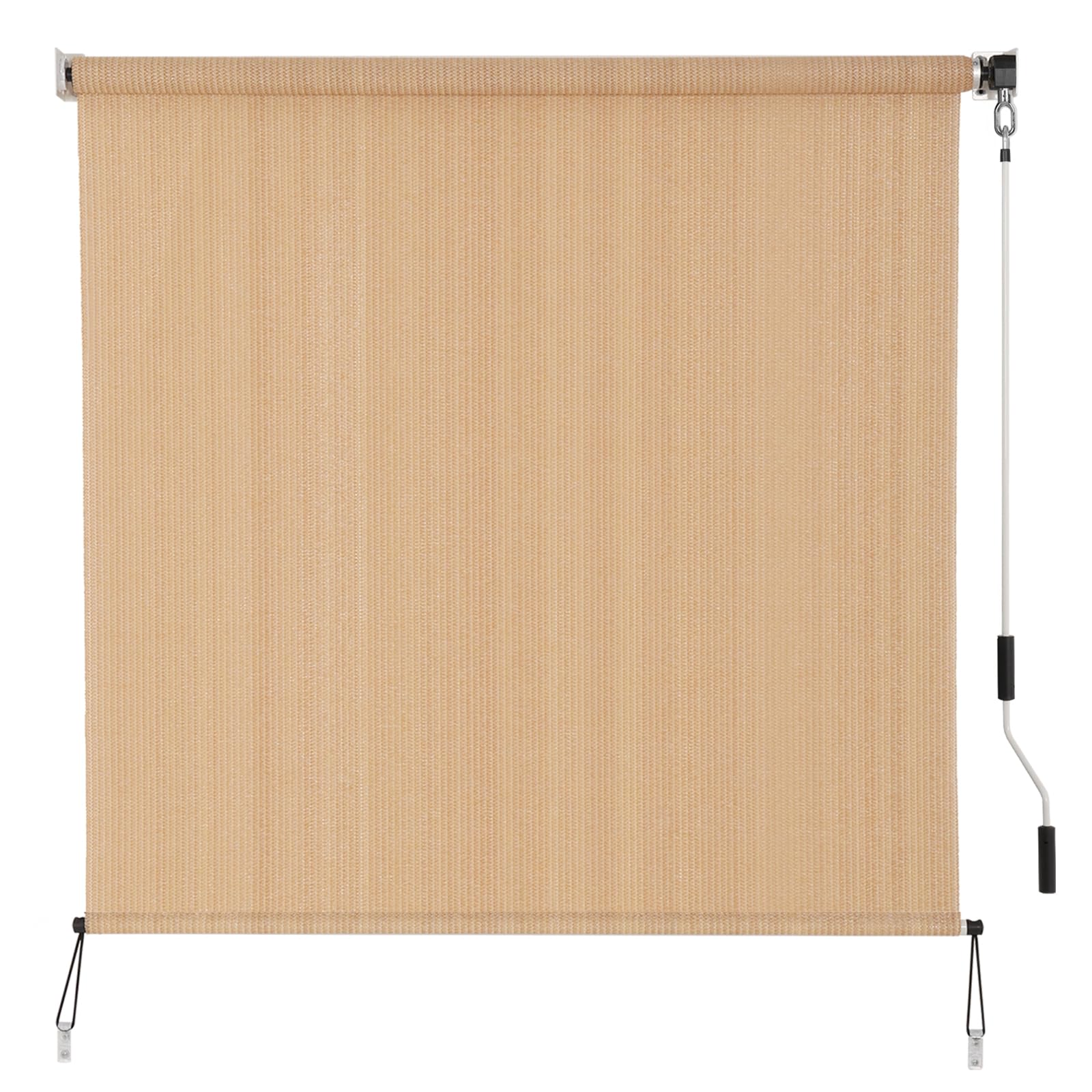 SEEYE Outdoor Sunshade Roller Shades 72" W x 72" H, Cordless Roll Up Shade Blinds Privacy Screen with 90% UV Protection, Exterior Patio Shade Cloth for Porch Pergola Balcony Windows, Dark Grey