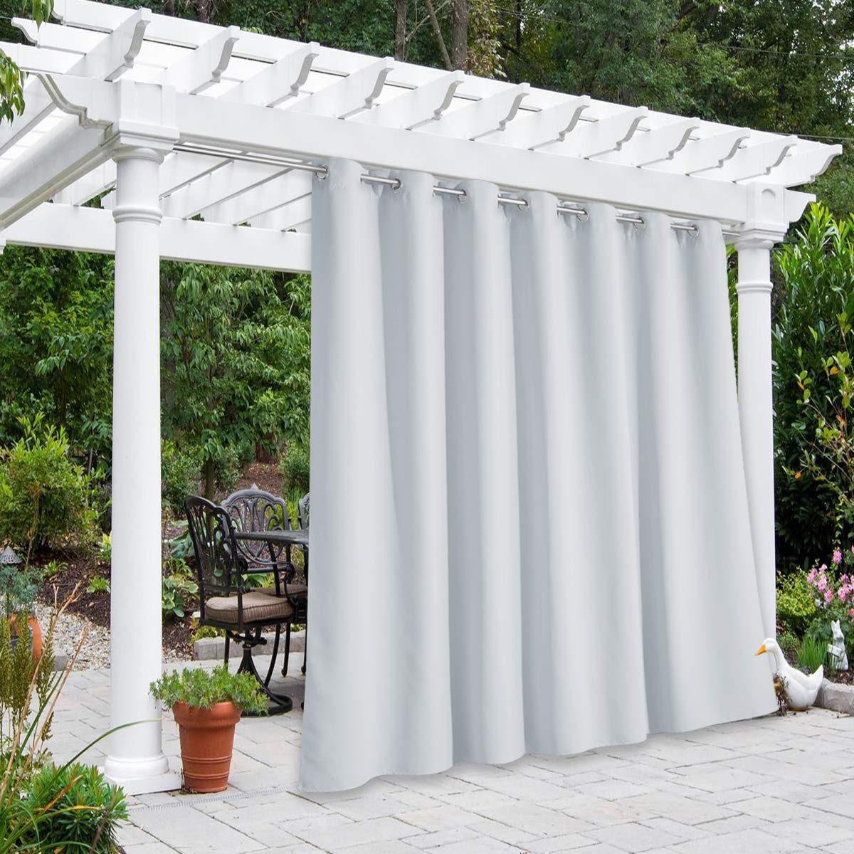 NICETOWN Outdoor Curtains for Patio Waterproof 95" L, Blackout Gazebo Curtain for Pergola/Porch Weatherproof, UV & Privacy Protection Outside Drape, 52" Wide, 1 Panel, Biscotti Beige