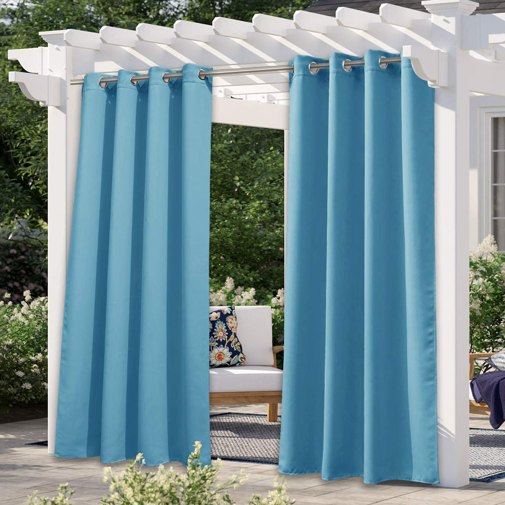 NICETOWN Outdoor Curtains for Patio Waterproof 95" L, Blackout Gazebo Curtain for Pergola/Porch Weatherproof, UV & Privacy Protection Outside Drape, 52" Wide, 1 Panel, Biscotti Beige