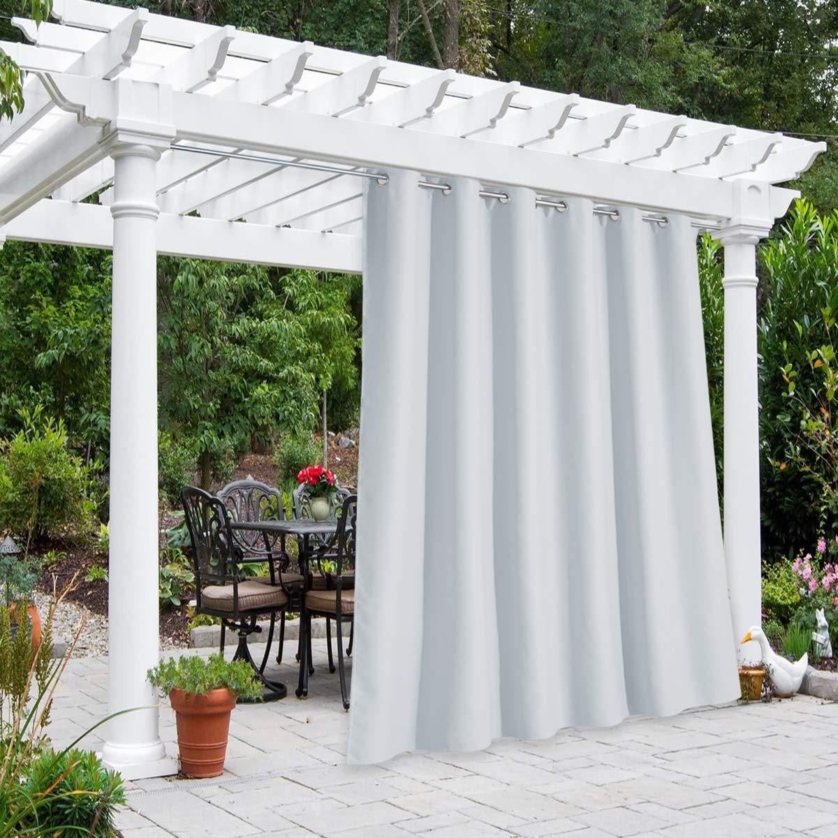 NICETOWN Outdoor Curtains for Patio Waterproof 95" L, Blackout Gazebo Curtain for Pergola/Porch Weatherproof, UV & Privacy Protection Outside Drape, 52" Wide, 1 Panel, Biscotti Beige