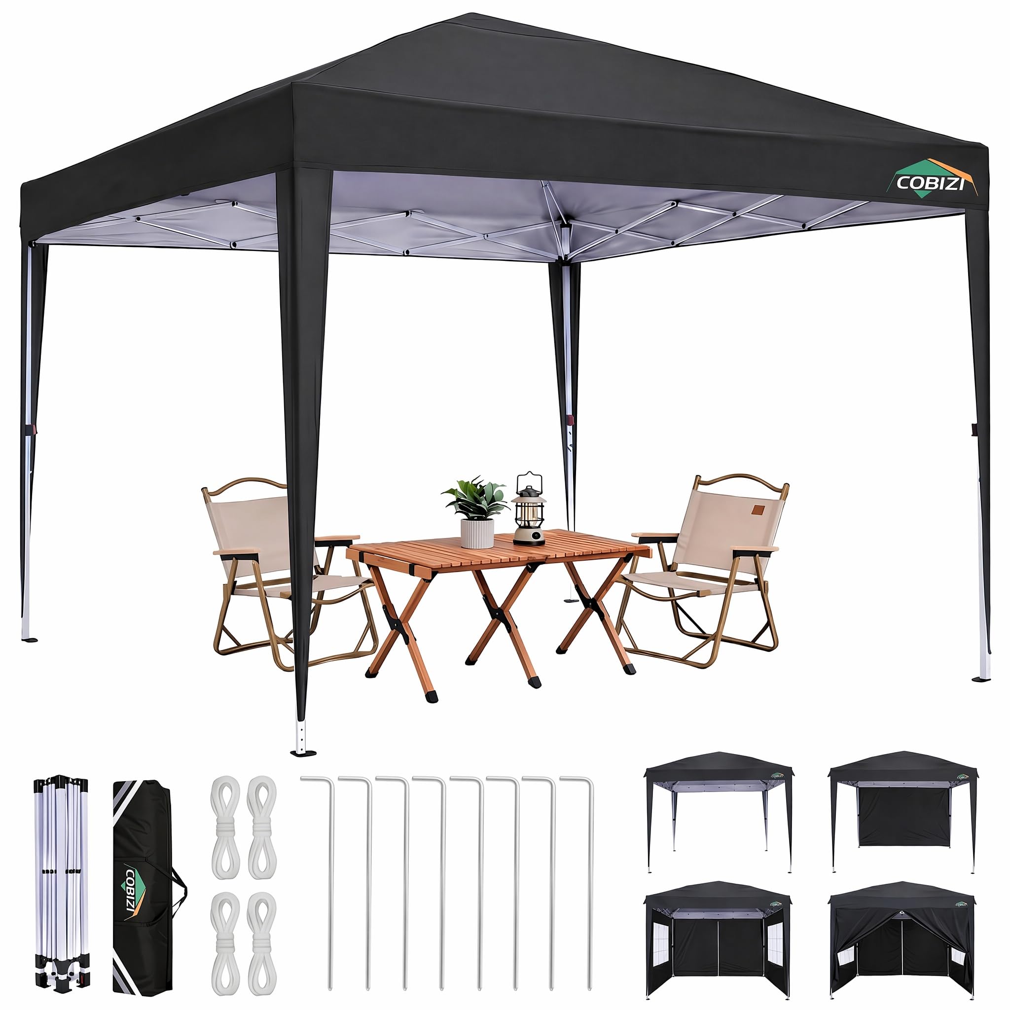 COBIZI 10x20 FT Pop up Canopy Tent with Sidewalls, Party Tents for Parties, Carpas para Fiestas, Easy Set Large Outdoor Popup Patio Gazebo for Backyard,Weddings,Vendor,Commercial Event,White (Upgrade)