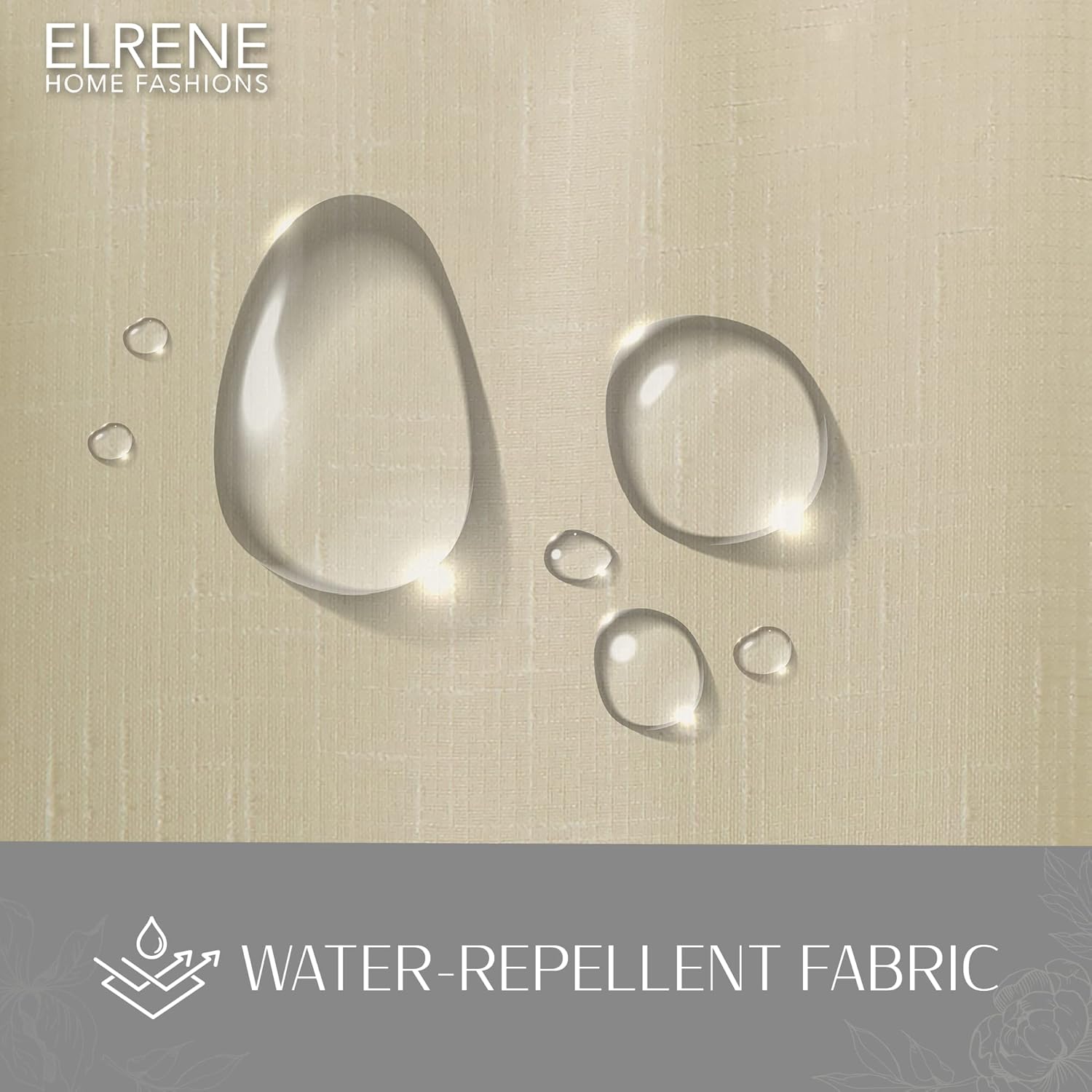 Elrene Home Fashions Darien Weatherproof Tab-Top Sheer Solid Color Indoor/Outdoor Curtain Panel for Porch, Pergola, Patio, Deck, 52”W x 108”L, Natural