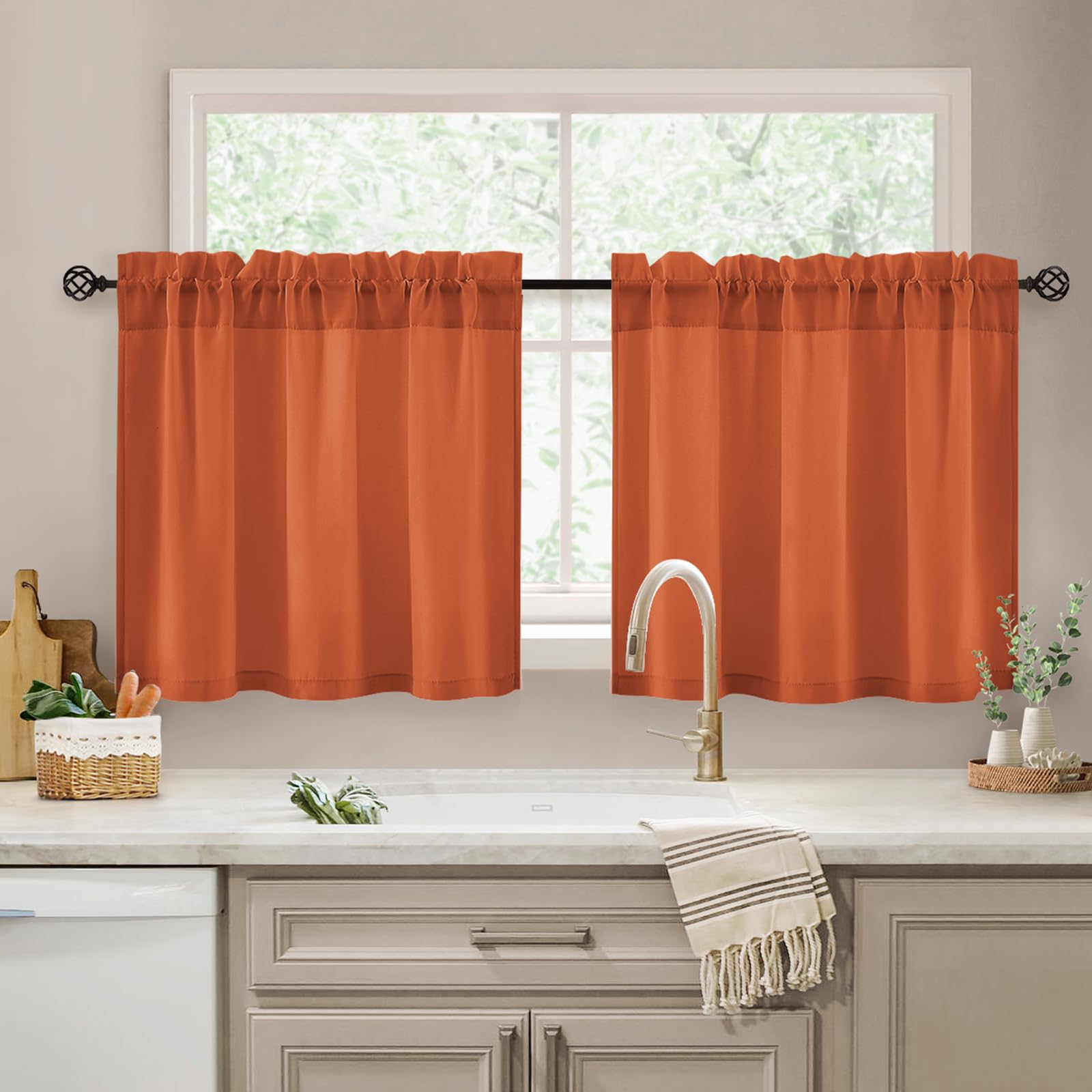HOMEIDEAS Non-See-Through White Privacy Semi Sheer Curtains 84 Inches Long 2 Panels Set Light Filtering Curtains for Living Room Bedroom Outdoor Drapes, W52xL84