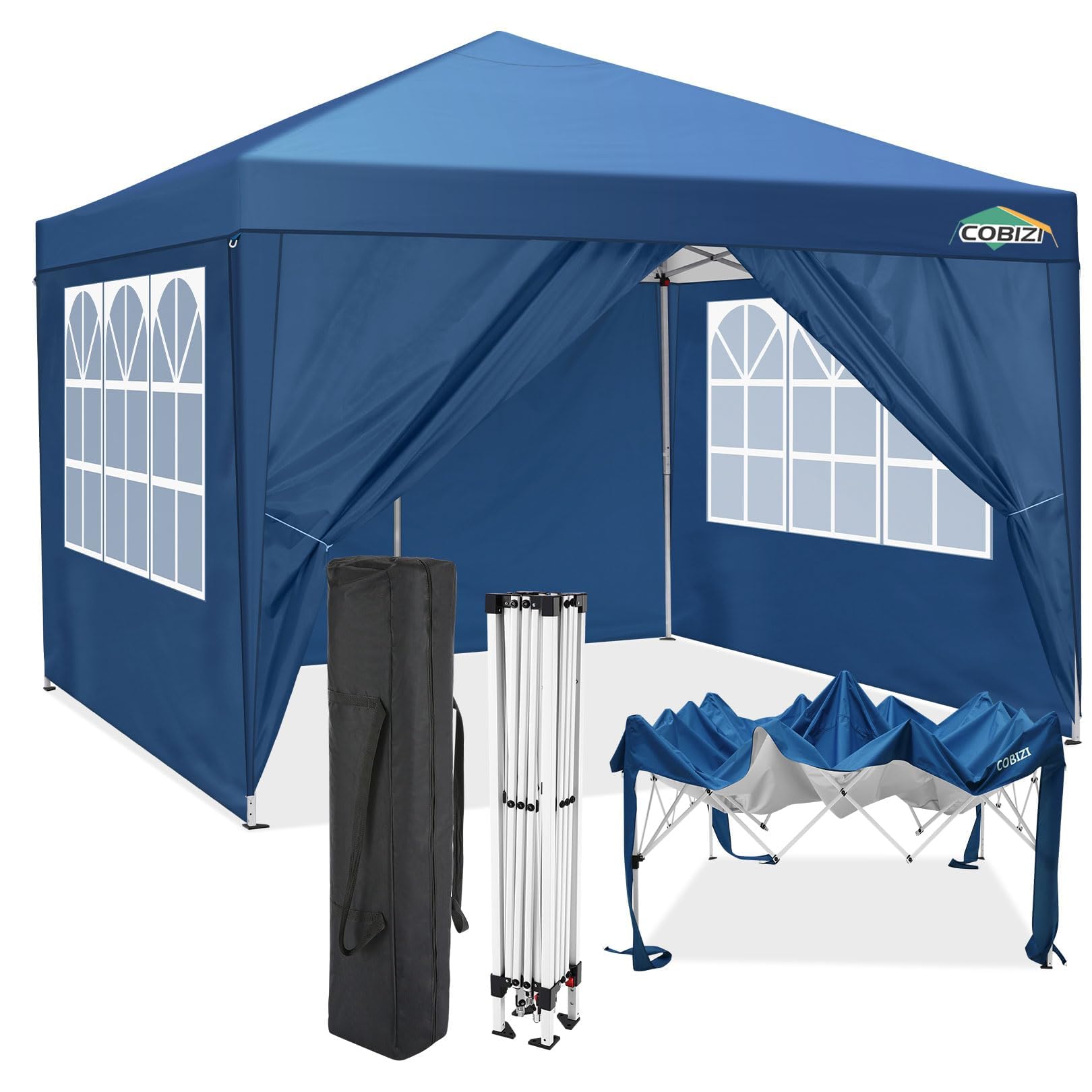 COBIZI 10x20 FT Pop up Canopy Tent with Sidewalls, Party Tents for Parties, Carpas para Fiestas, Easy Set Large Outdoor Popup Patio Gazebo for Backyard,Weddings,Vendor,Commercial Event,White (Upgrade)
