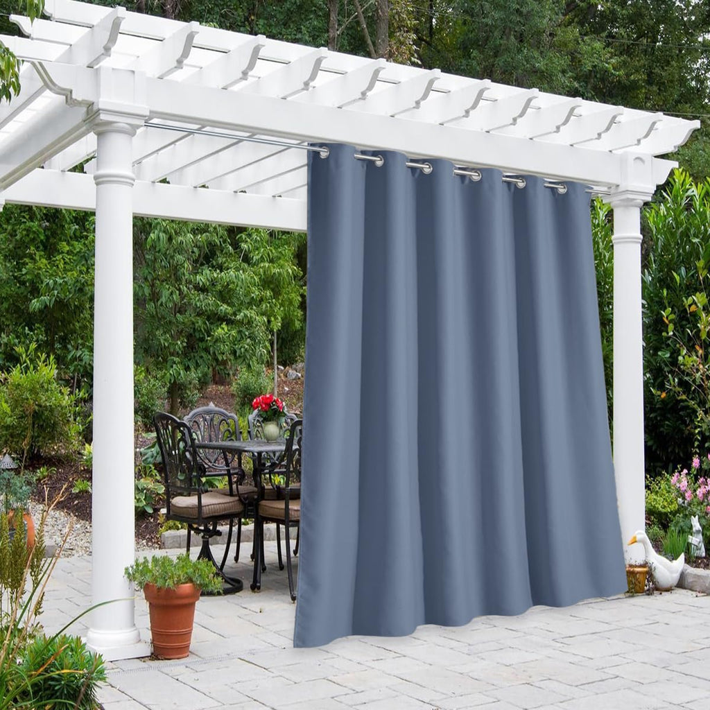 NICETOWN Outdoor Curtains for Patio Waterproof 95" L, Blackout Gazebo Curtain for Pergola/Porch Weatherproof, UV & Privacy Protection Outside Drape, 52" Wide, 1 Panel, Biscotti Beige