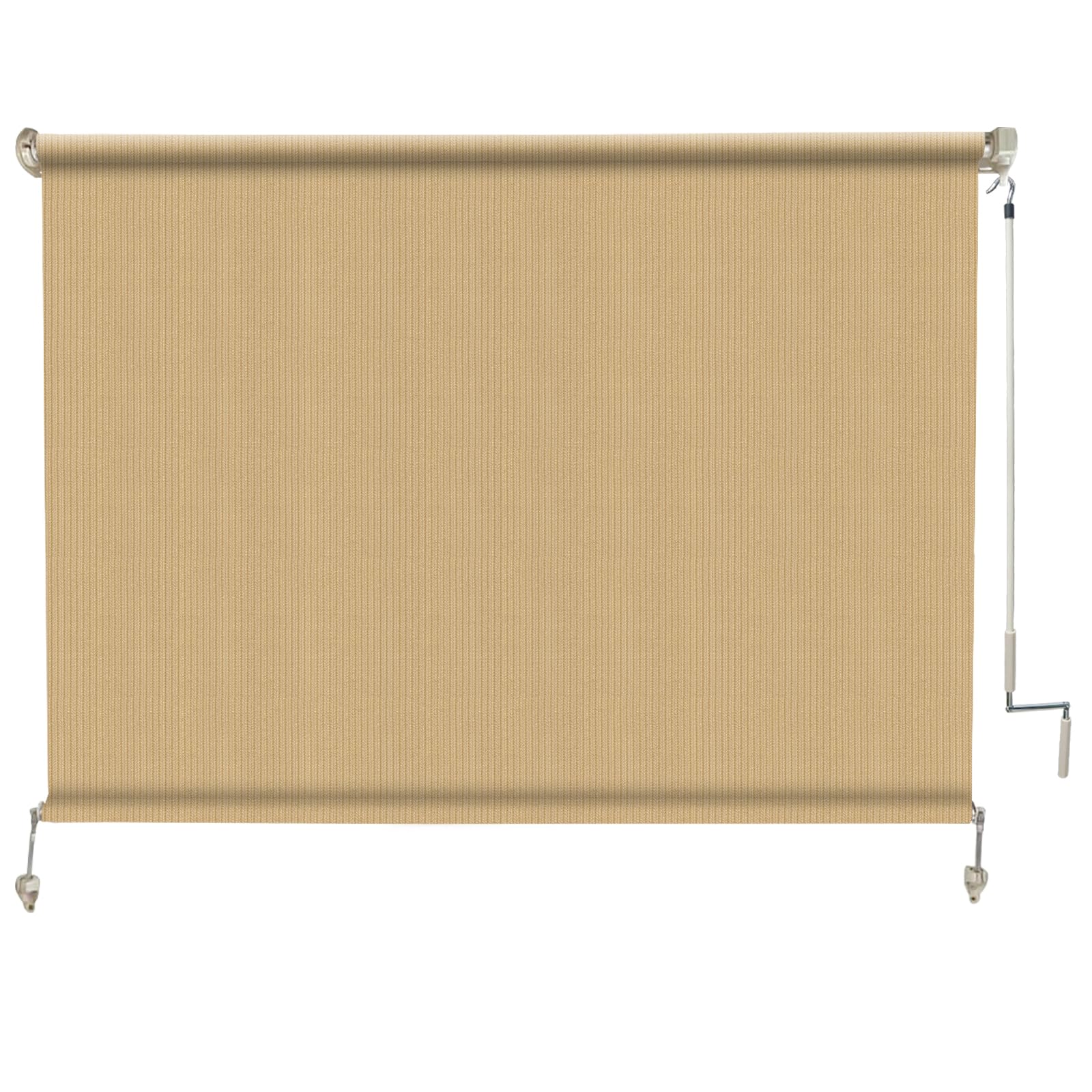 Amagenix Outdoor Roller Shades 10'(W) X 8'(H), Exterior Cordless Patio Shades Roll Up Outdoor Blinds with Spliced Poles Design, 90% UV Protection for Porch Gazebo Pergola, Grey