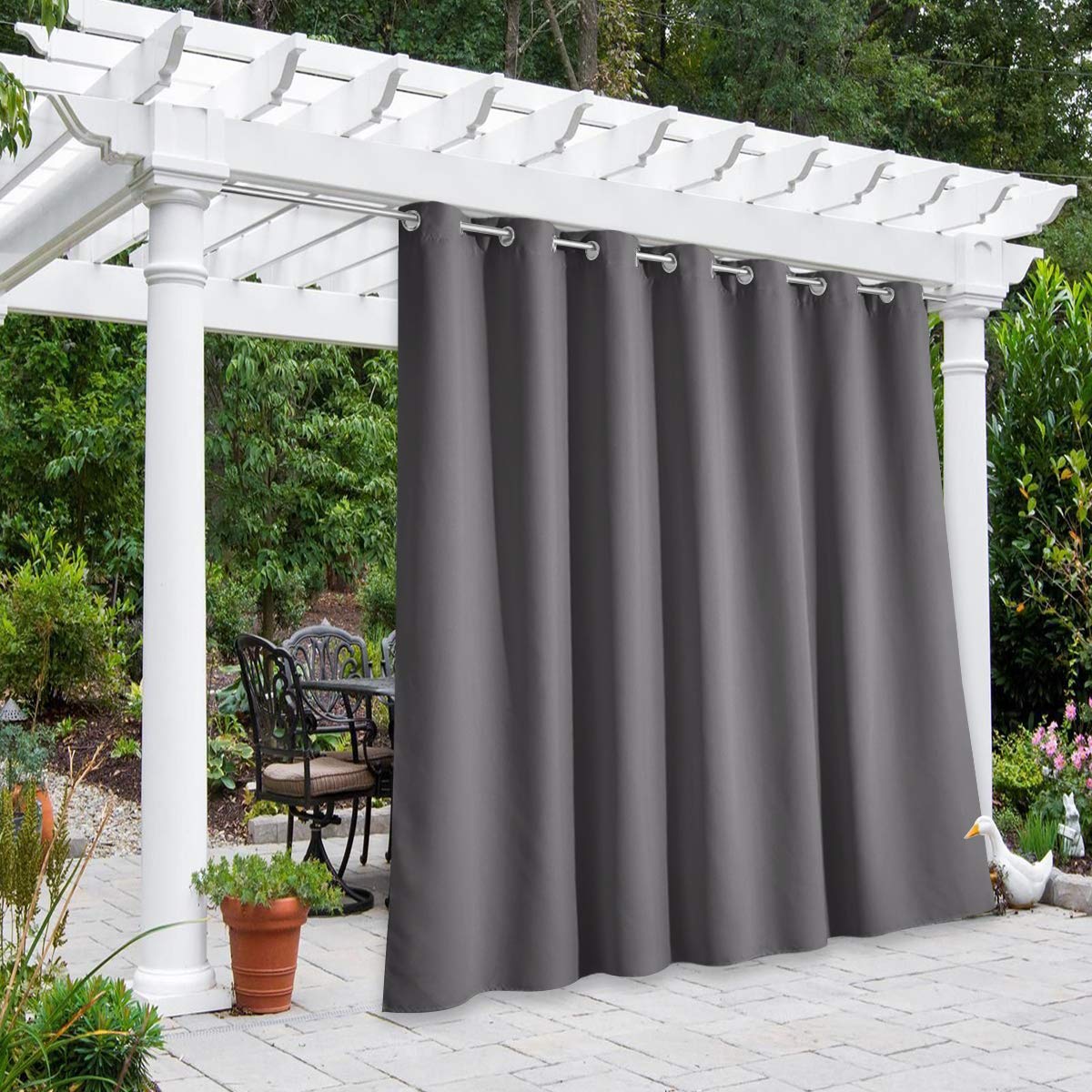 NICETOWN Outdoor Curtains for Patio Waterproof 95" L, Blackout Gazebo Curtain for Pergola/Porch Weatherproof, UV & Privacy Protection Outside Drape, 52" Wide, 1 Panel, Biscotti Beige