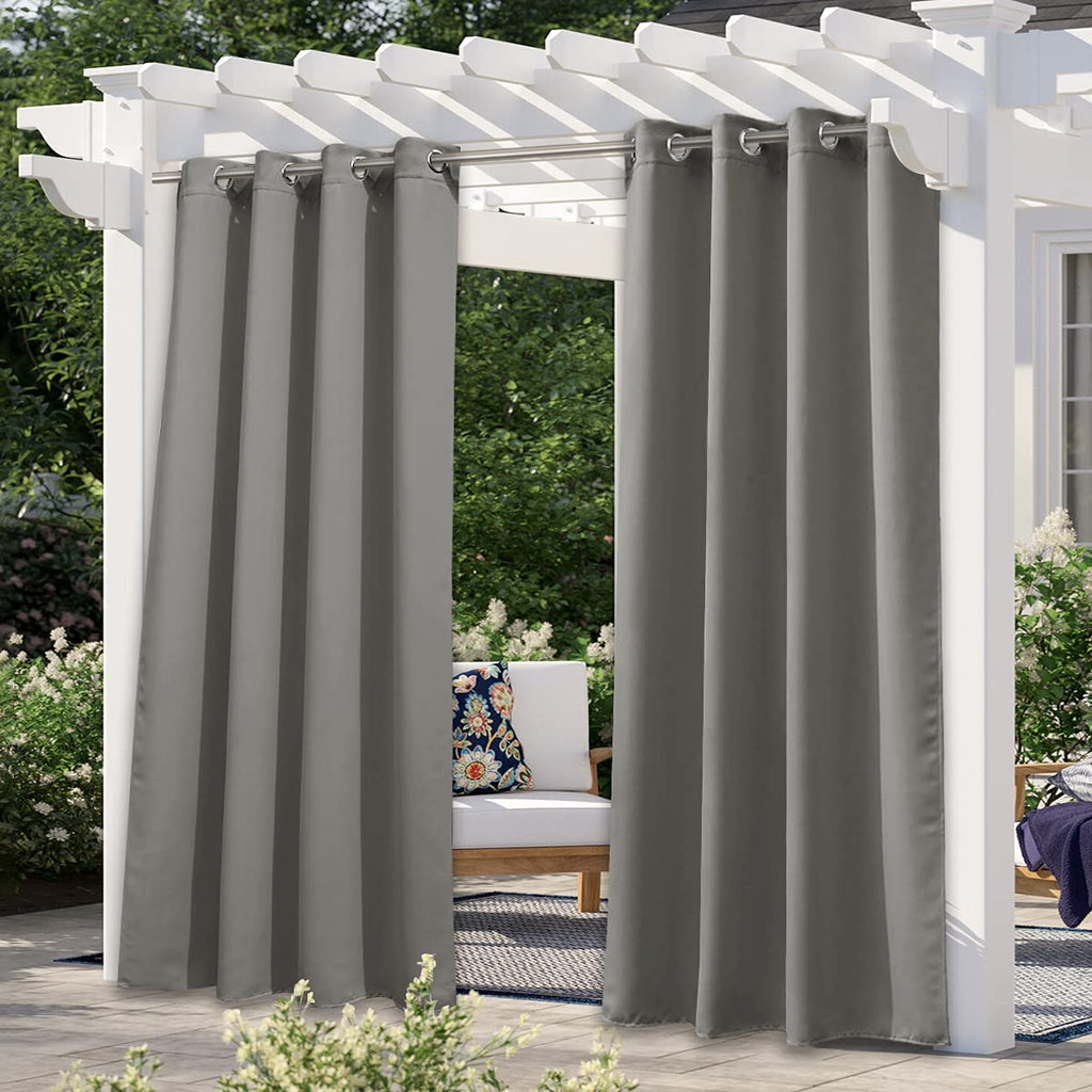 NICETOWN Outdoor Curtains for Patio Waterproof 95" L, Blackout Gazebo Curtain for Pergola/Porch Weatherproof, UV & Privacy Protection Outside Drape, 52" Wide, 1 Panel, Biscotti Beige