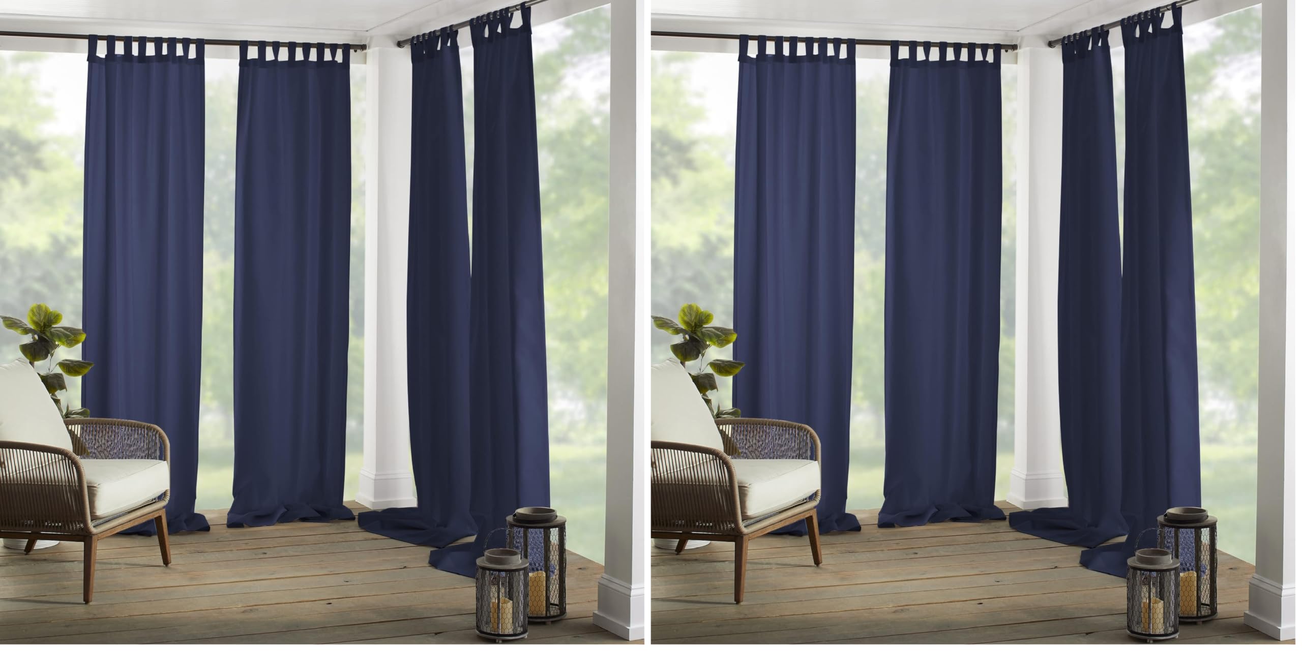 Elrene Home Fashions Matine Weatherproof Tab-Top Indoor/Outdoor Solid Color Curtain Panel for Porch, Pergola, Patio, Deck, 52”W x 84”L, Red