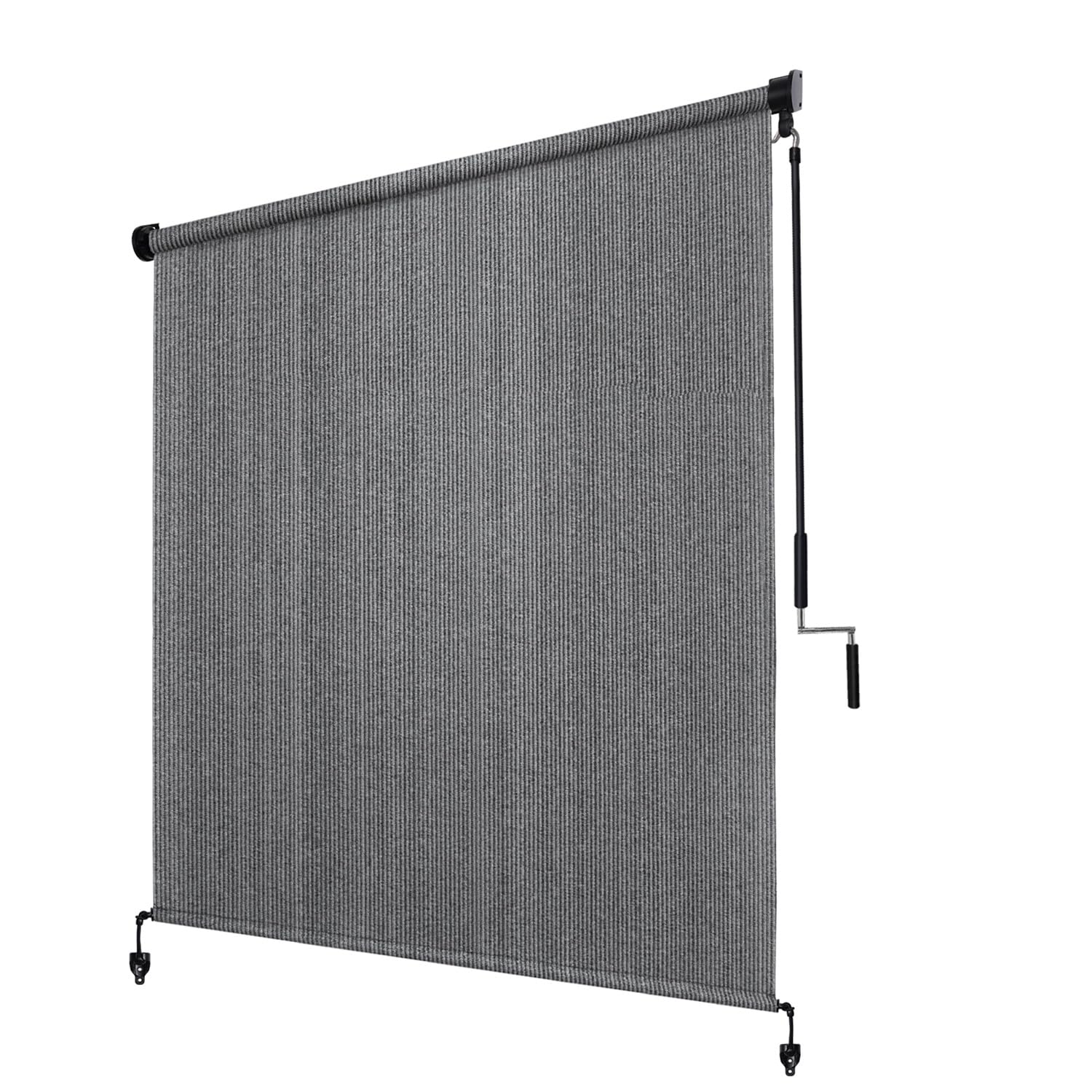 KANAGAWA Outdoor Roller Shade 8'X8' Mocha Exterior Cordless Patio Roll Up Shades for Outside Pergola Porch, Outdoor Blinds for Patio