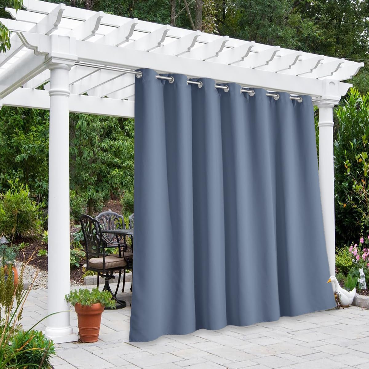 NICETOWN Outdoor Curtains for Patio Waterproof 95" L, Blackout Gazebo Curtain for Pergola/Porch Weatherproof, UV & Privacy Protection Outside Drape, 52" Wide, 1 Panel, Biscotti Beige