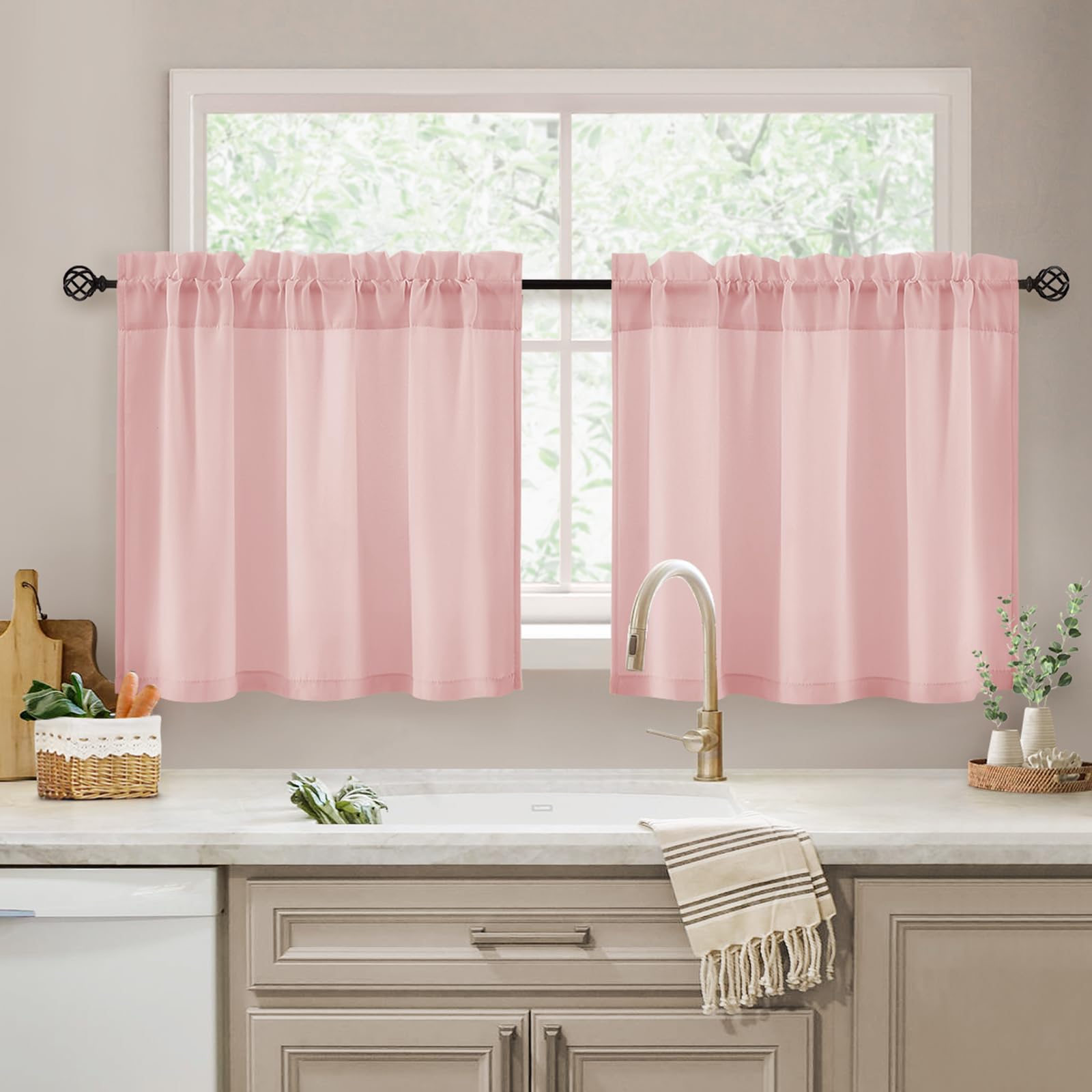 HOMEIDEAS Non-See-Through White Privacy Semi Sheer Curtains 84 Inches Long 2 Panels Set Light Filtering Curtains for Living Room Bedroom Outdoor Drapes, W52xL84