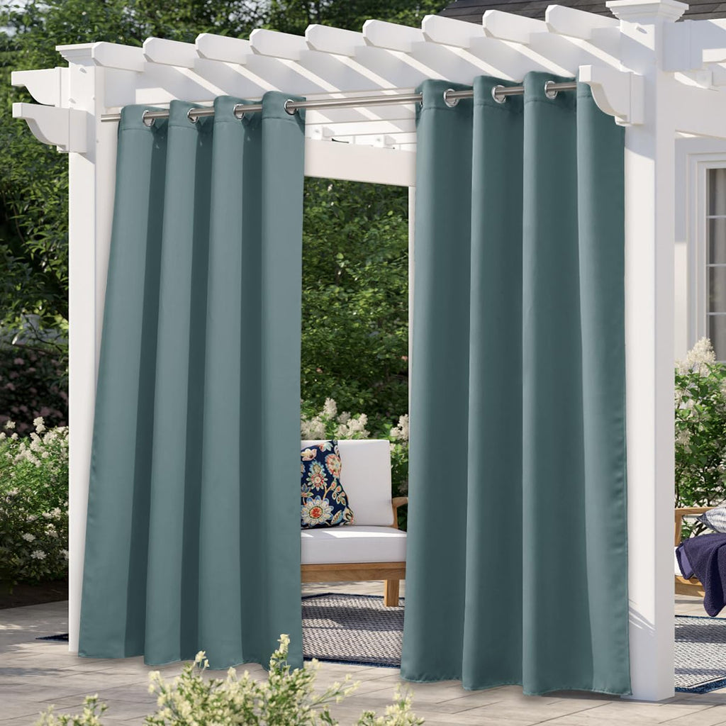 NICETOWN Outdoor Curtains for Patio Waterproof 95" L, Blackout Gazebo Curtain for Pergola/Porch Weatherproof, UV & Privacy Protection Outside Drape, 52" Wide, 1 Panel, Biscotti Beige