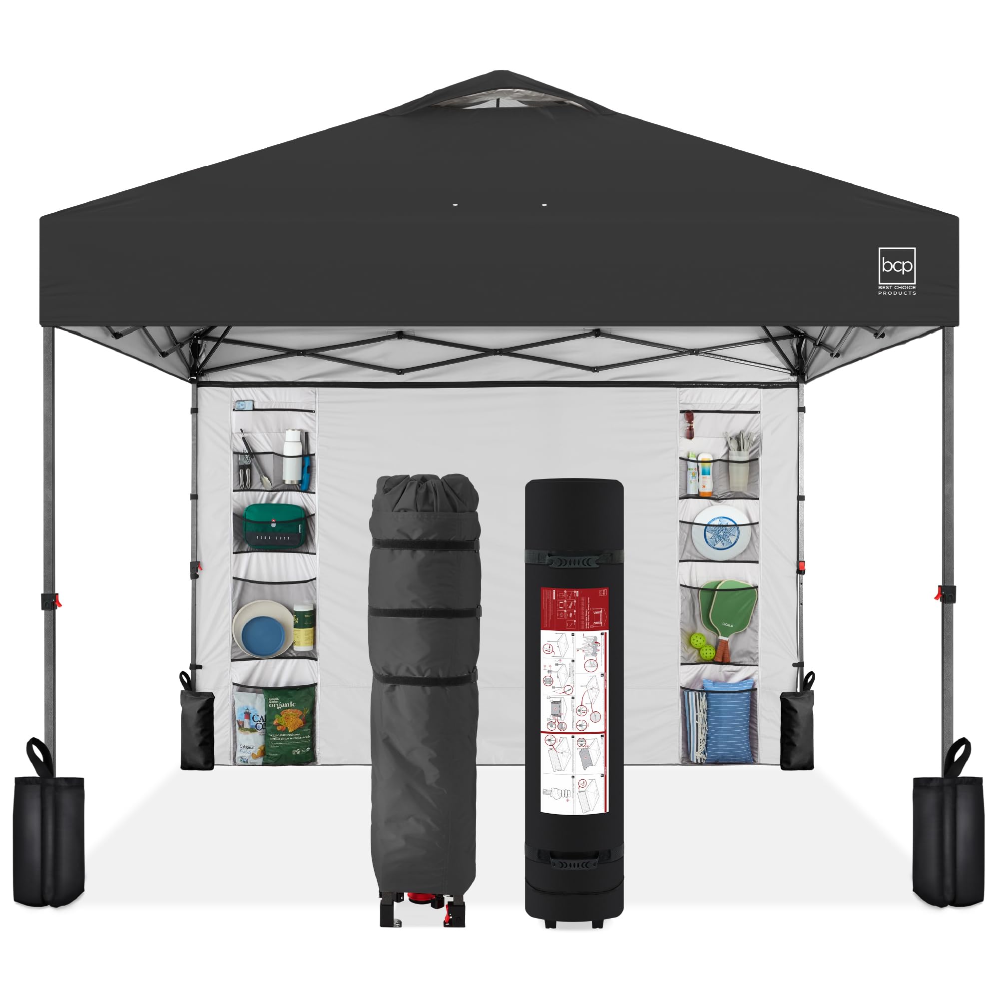 Best Choice Products 10x10ft Pop Up Canopy Tent, Outdoor Shade, 1 Person 1 Minute Set Up, Carry Case, 4 Weight Bags - White