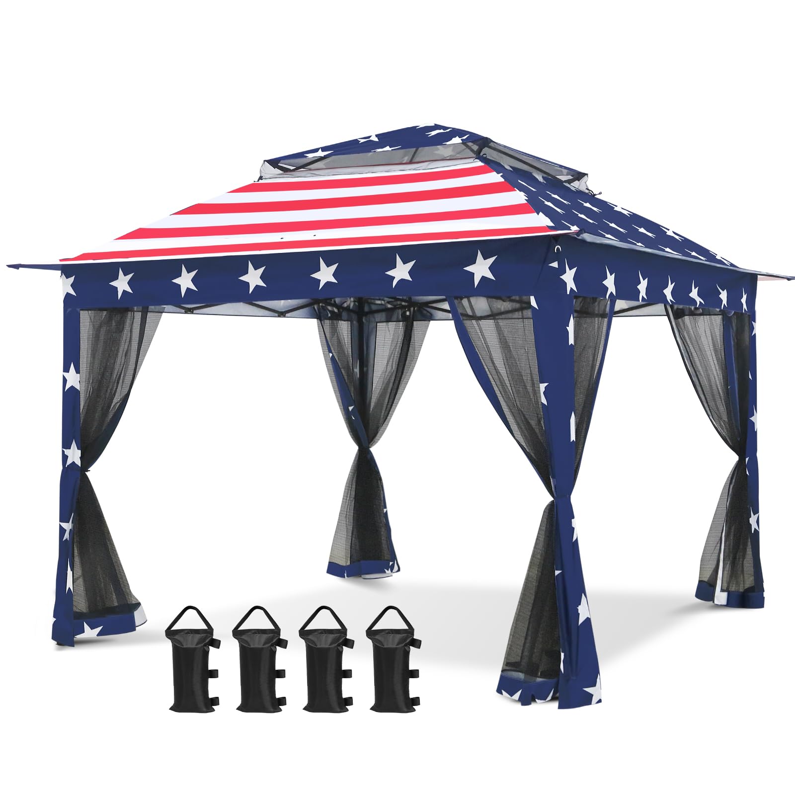 COOS BAY 11x11 Pop Up Gazebo with Mesh Netting, Instant Outdoor Canopy Tent, Water Resistant Shelter with UPF 50+ UV Protection, 121 Sq Ft Coverage, Beige