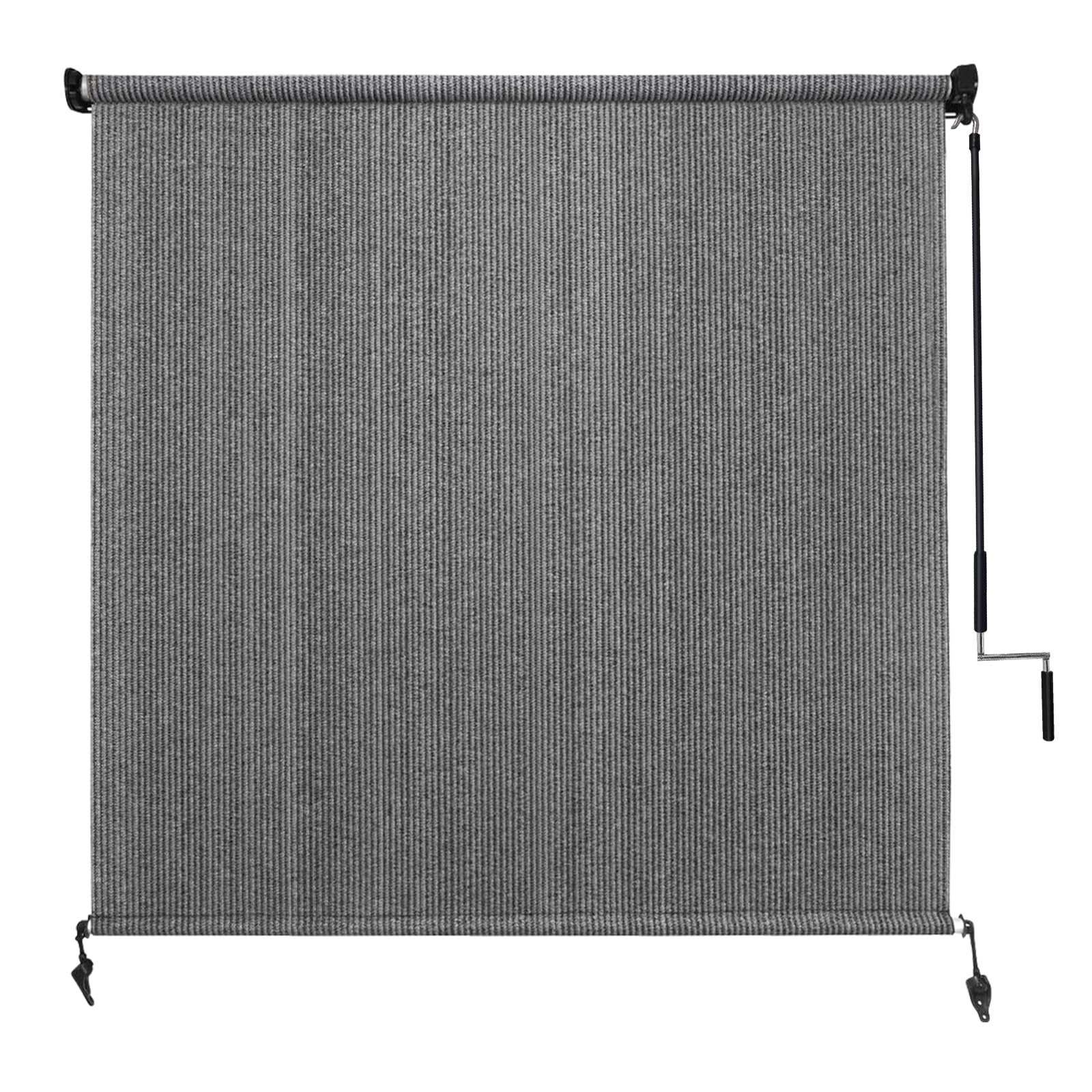 Amagenix Outdoor Roller Shades 10'(W) X 8'(H), Exterior Cordless Patio Shades Roll Up Outdoor Blinds with Spliced Poles Design, 90% UV Protection for Porch Gazebo Pergola, Grey