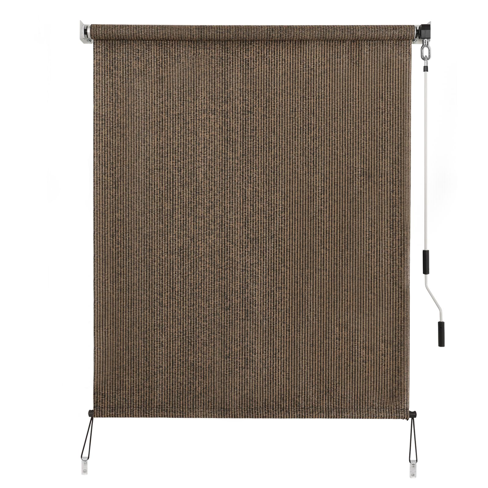 SEEYE Outdoor Sunshade Roller Shades 72" W x 72" H, Cordless Roll Up Shade Blinds Privacy Screen with 90% UV Protection, Exterior Patio Shade Cloth for Porch Pergola Balcony Windows, Dark Grey