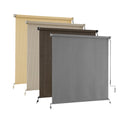 AOSKY Sun Shades Outdoor Patio - Cordless Outdoor Roller Shades for Porch, Roll Up Blinds Cloth for Pergola Balcony Backyard Windows, 96" W x 96" H, Sesame