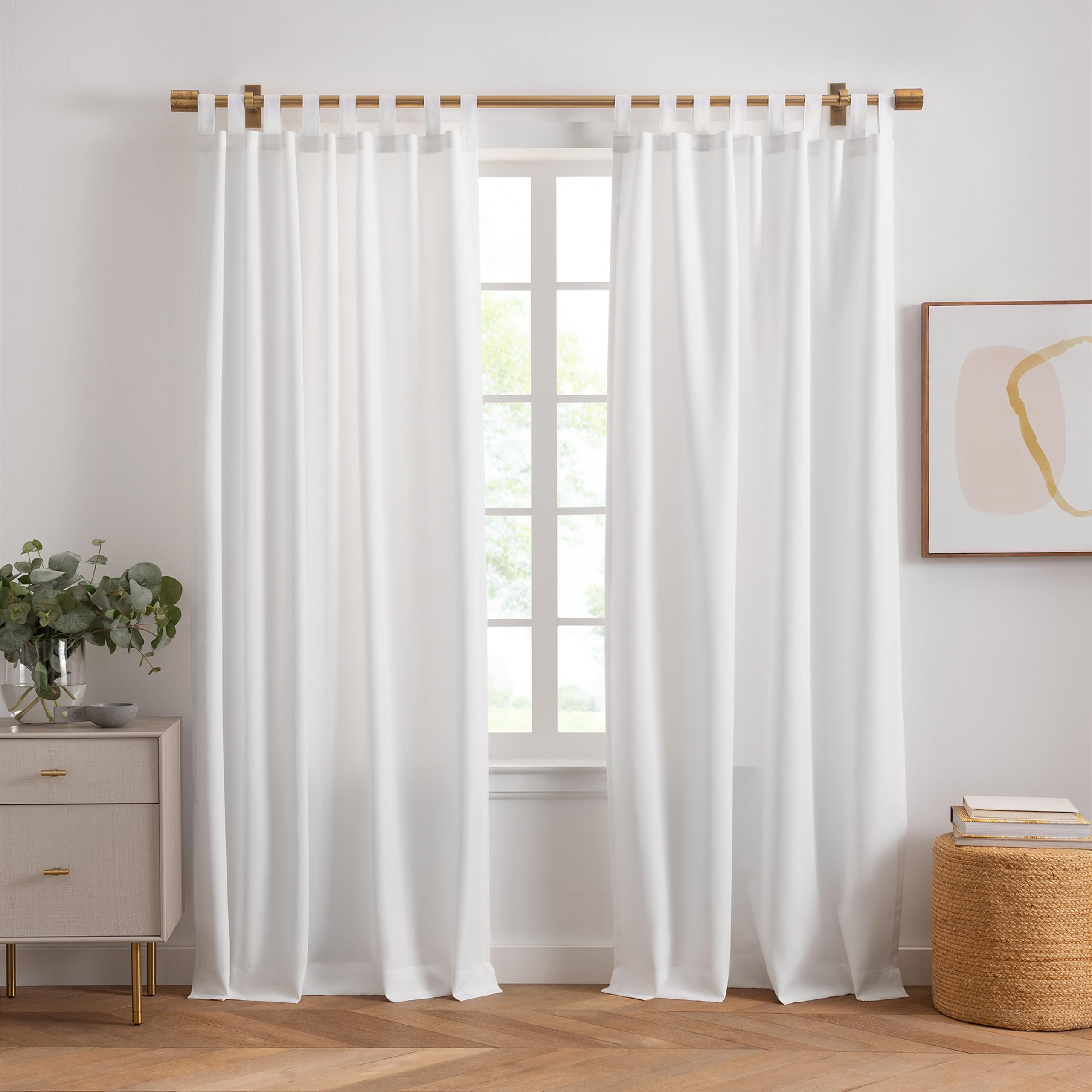 Elrene Home Fashions Matine Weatherproof Tab-Top Indoor/Outdoor Solid Color Curtain Panel for Porch, Pergola, Patio, Deck, 52”W x 84”L, Red