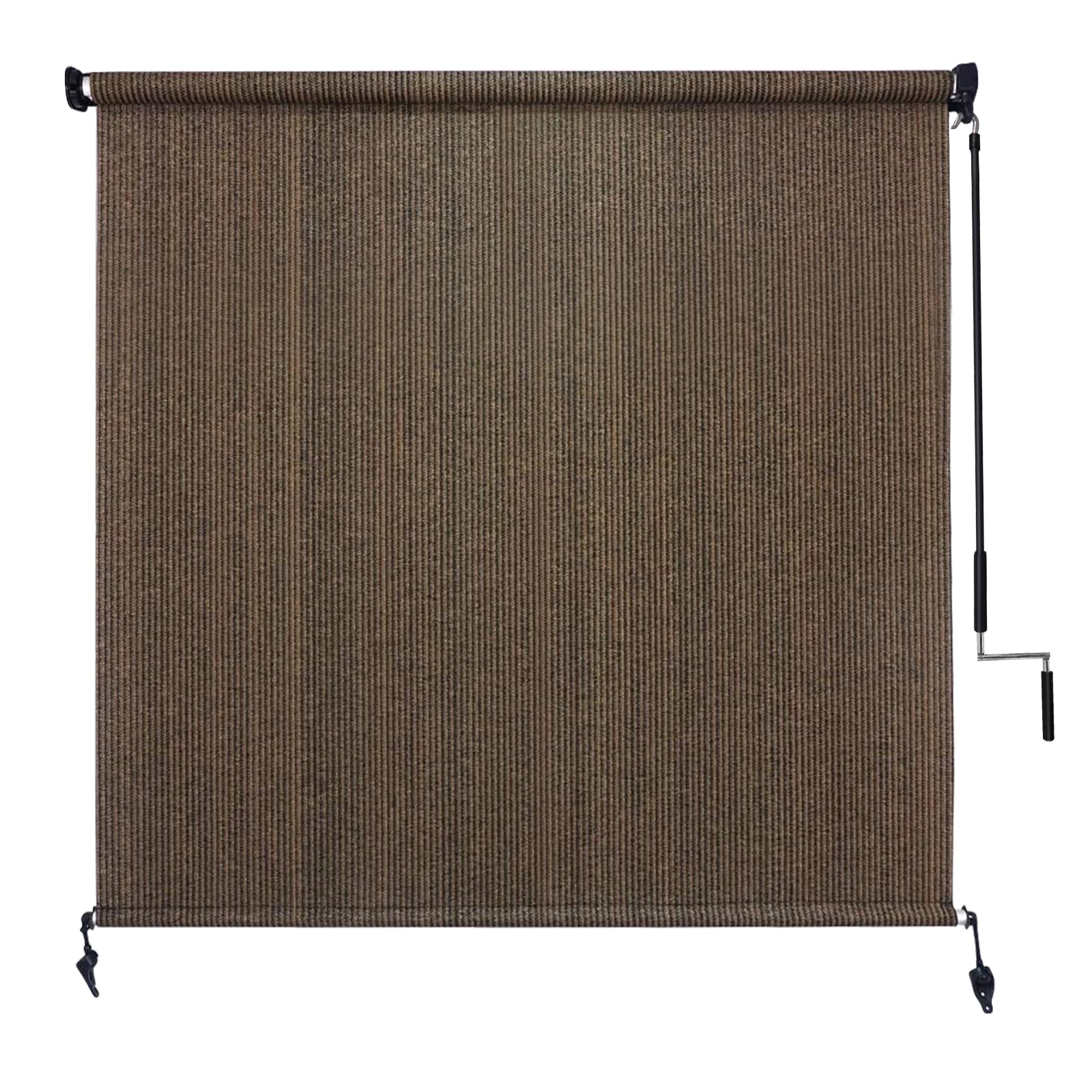Amagenix Outdoor Roller Shades 10'(W) X 8'(H), Exterior Cordless Patio Shades Roll Up Outdoor Blinds with Spliced Poles Design, 90% UV Protection for Porch Gazebo Pergola, Grey