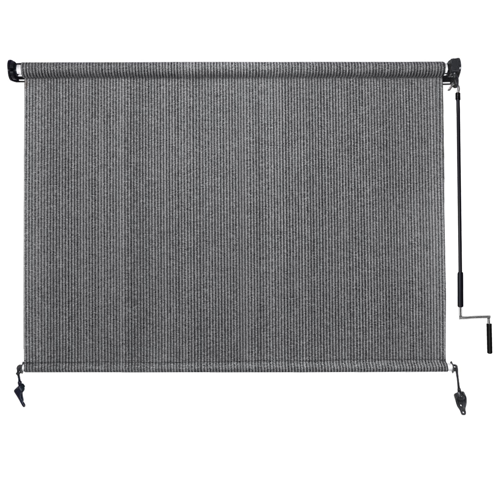 Amagenix Outdoor Roller Shades 10'(W) X 8'(H), Exterior Cordless Patio Shades Roll Up Outdoor Blinds with Spliced Poles Design, 90% UV Protection for Porch Gazebo Pergola, Grey