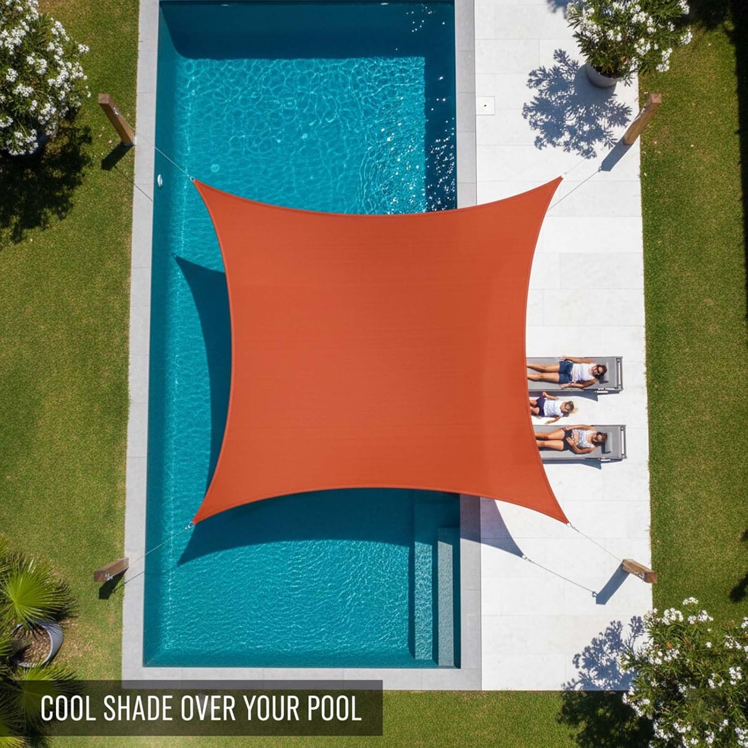 Waterproof HDPE Rectangular Sun Shade Sail, 90% UV Protection Shade Canopy, Lightweight and Tear-Resistant Fabric Shade Cloth, Perfect for Patio, Garden, Balcony, Pergola, Poolside