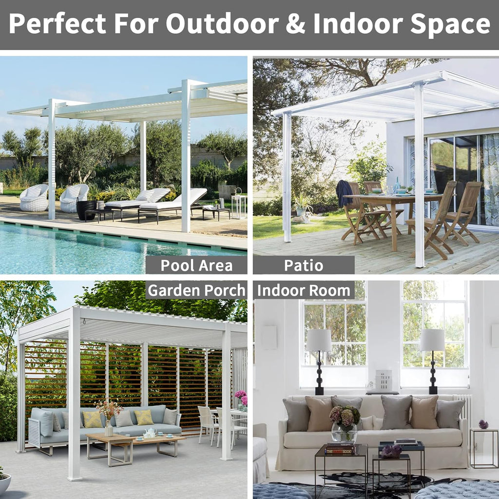 Easy-Going Linen Look Outdoor Curtains Waterproof Windproof Porch Curtains, Soft Thicken Outdoor Privacy Curtains for Patio, Gazebo, Grommet Top and Tab Bottom Drape, 1 Panel, 54x84 inch, White