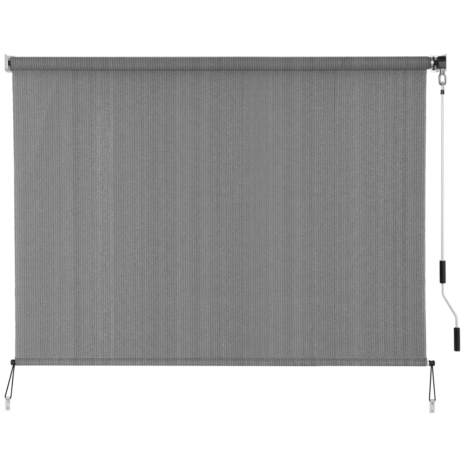 SEEYE Outdoor Sunshade Roller Shades 72" W x 72" H, Cordless Roll Up Shade Blinds Privacy Screen with 90% UV Protection, Exterior Patio Shade Cloth for Porch Pergola Balcony Windows, Dark Grey