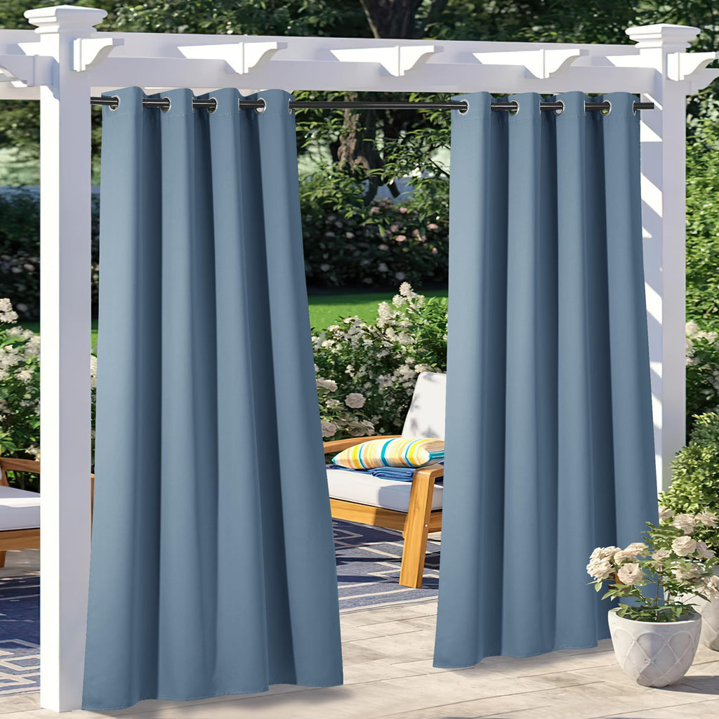 NICETOWN Outdoor Curtains for Patio Waterproof 95" L, Blackout Gazebo Curtain for Pergola/Porch Weatherproof, UV & Privacy Protection Outside Drape, 52" Wide, 1 Panel, Biscotti Beige