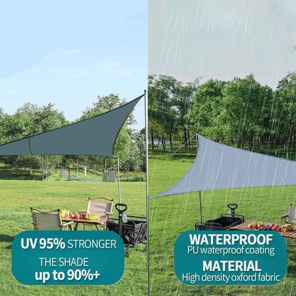 Triangle Sun Shade Waterproof, Sail Shade Triangle, Sun Shade Sail Triangle UV-Block Canopy for Patio Backyard Lawn Garden OutdoorU, 9' x 9'x 9'