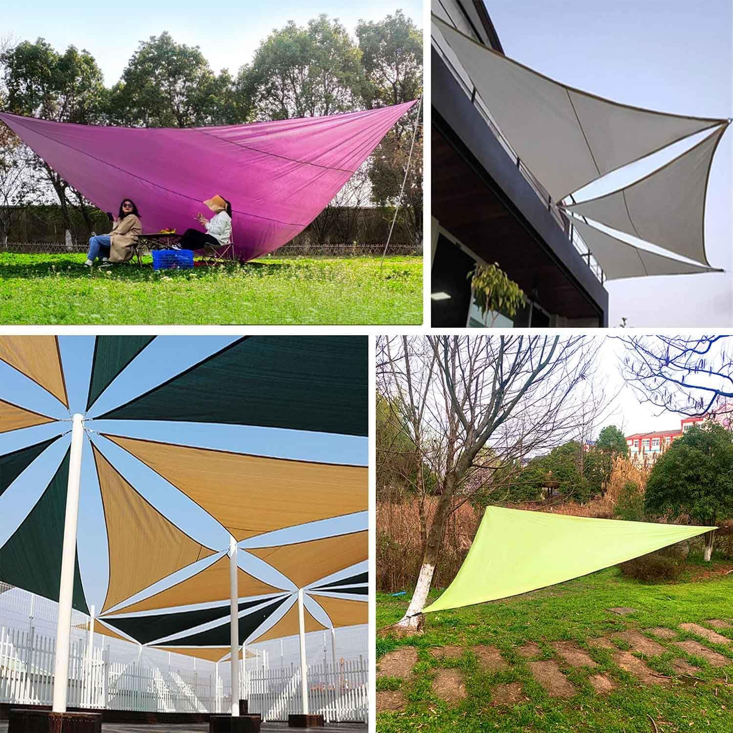 Triangle Sun Shade Waterproof, Sail Shade Triangle, Sun Shade Sail Triangle UV-Block Canopy for Patio Backyard Lawn Garden OutdoorU, 9' x 9'x 9'