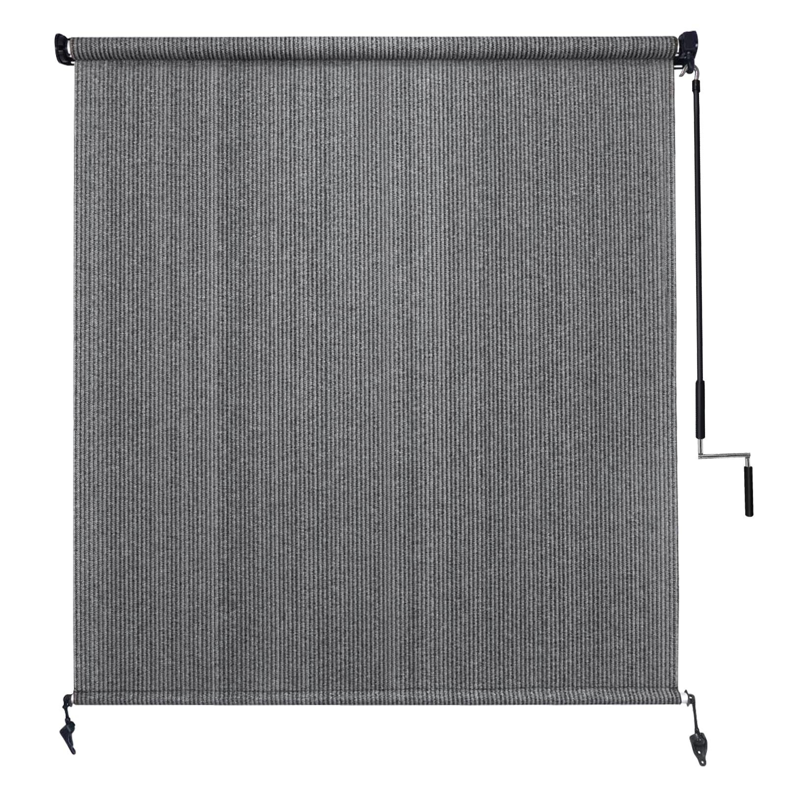Amagenix Outdoor Roller Shades 10'(W) X 8'(H), Exterior Cordless Patio Shades Roll Up Outdoor Blinds with Spliced Poles Design, 90% UV Protection for Porch Gazebo Pergola, Grey