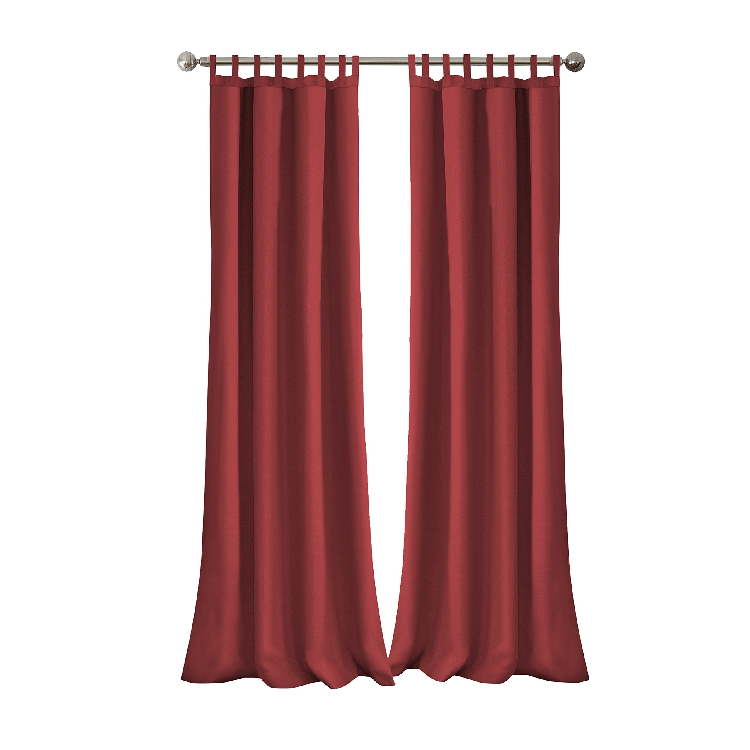Elrene Home Fashions Matine Weatherproof Tab-Top Indoor/Outdoor Solid Color Curtain Panel for Porch, Pergola, Patio, Deck, 52”W x 84”L, Red