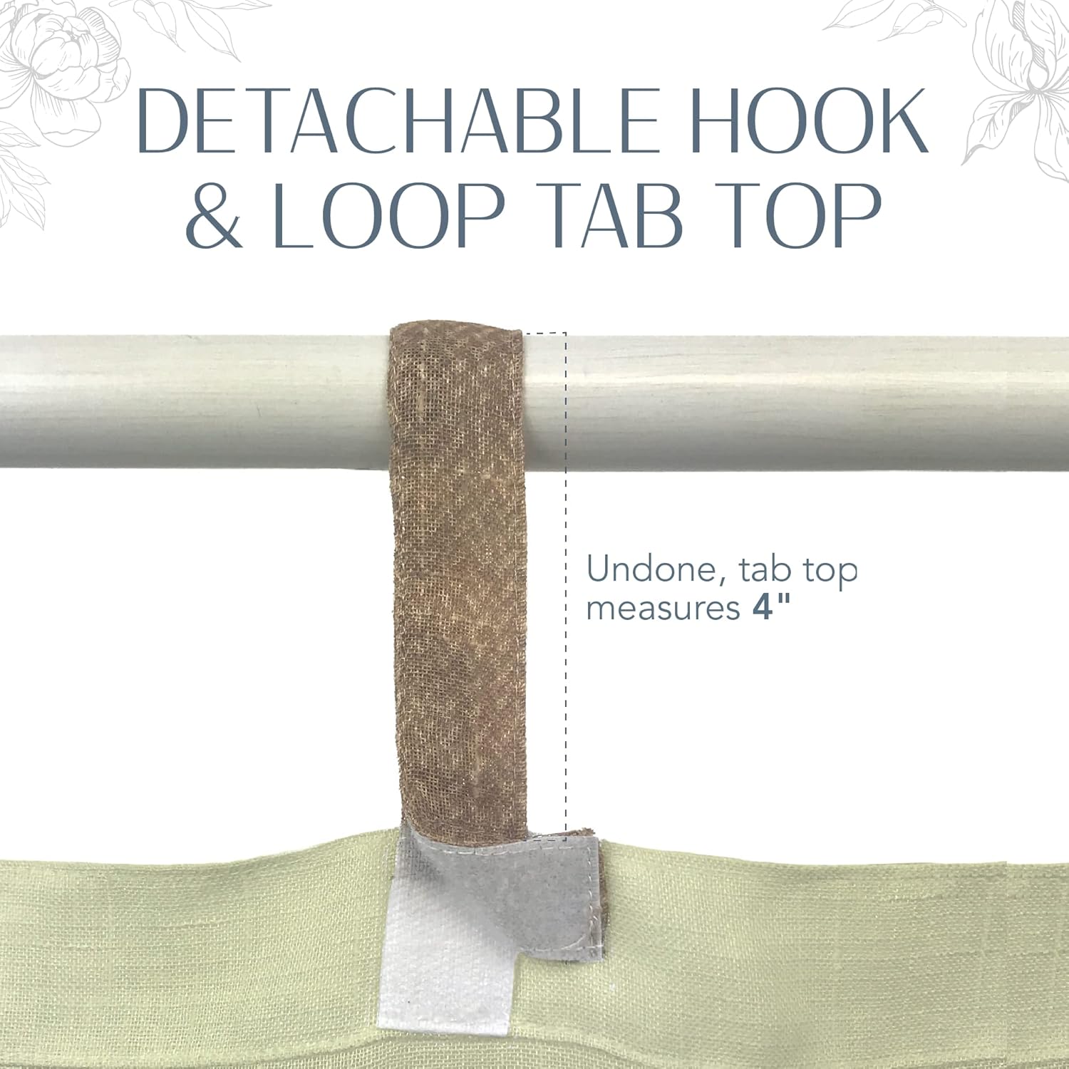 Elrene Home Fashions Darien Weatherproof Tab-Top Sheer Solid Color Indoor/Outdoor Curtain Panel for Porch, Pergola, Patio, Deck, 52”W x 108”L, Natural