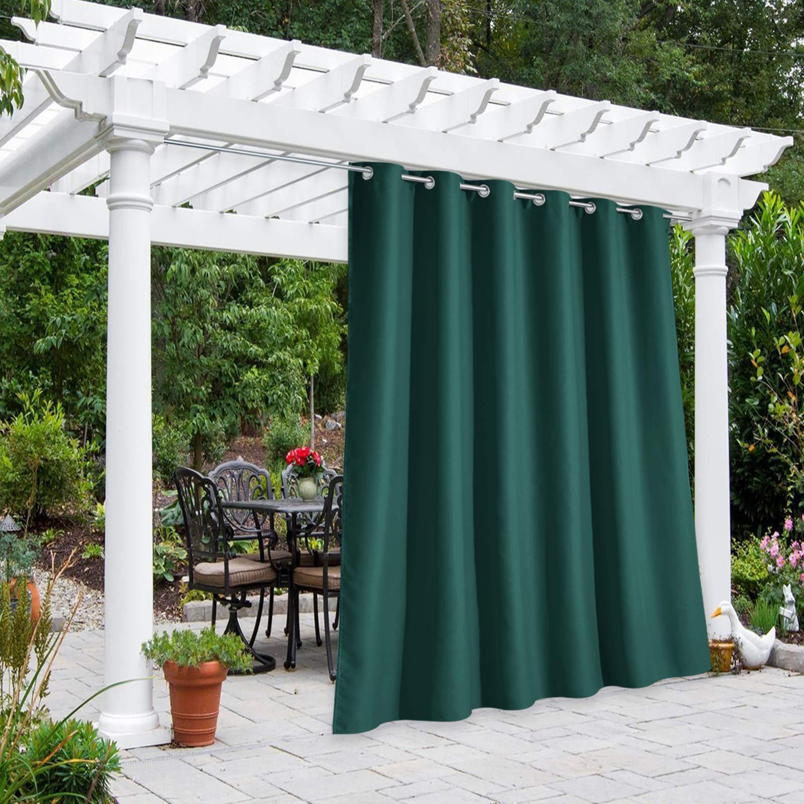 NICETOWN Outdoor Curtains for Patio Waterproof 95" L, Blackout Gazebo Curtain for Pergola/Porch Weatherproof, UV & Privacy Protection Outside Drape, 52" Wide, 1 Panel, Biscotti Beige