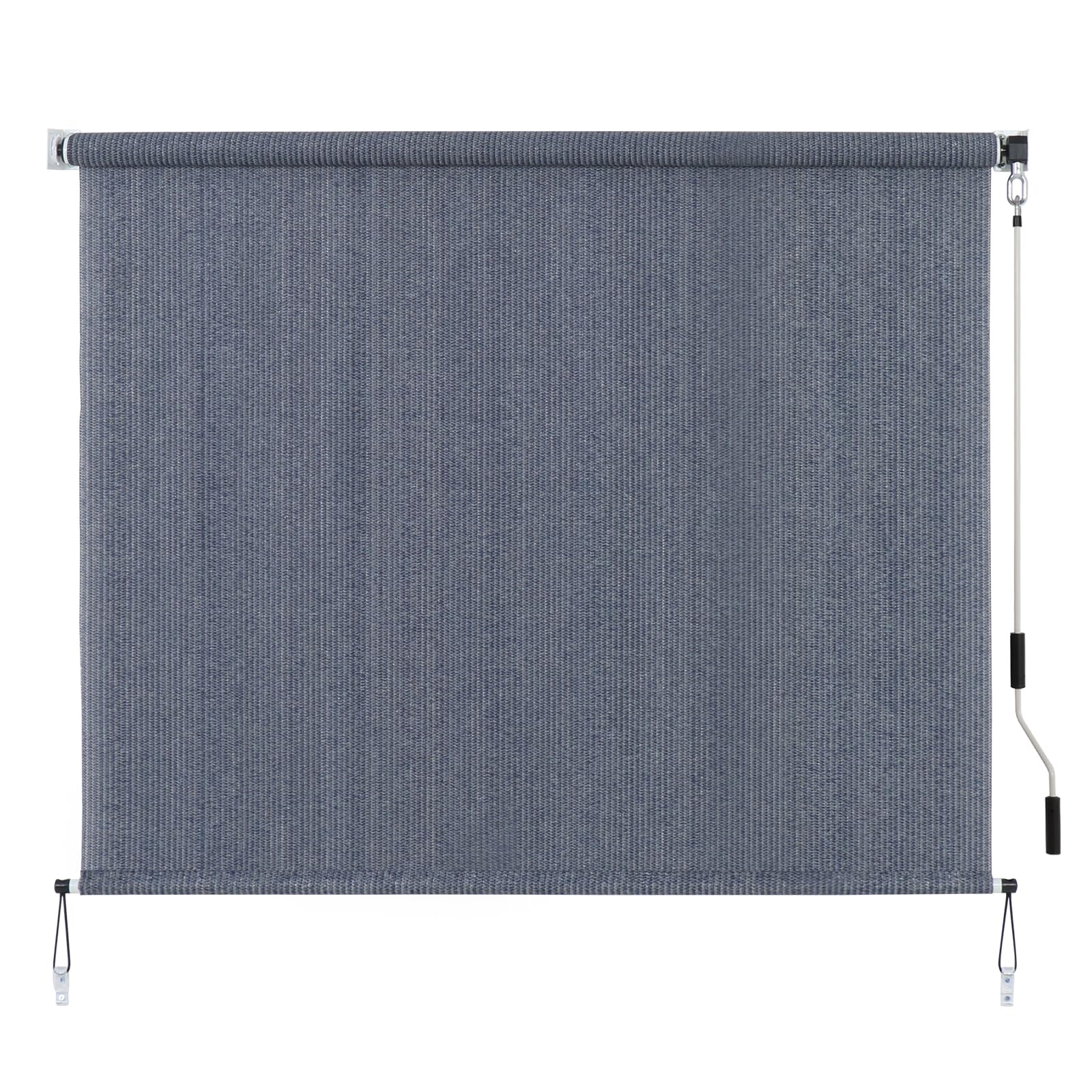 SEEYE Outdoor Sunshade Roller Shades 72" W x 72" H, Cordless Roll Up Shade Blinds Privacy Screen with 90% UV Protection, Exterior Patio Shade Cloth for Porch Pergola Balcony Windows, Dark Grey