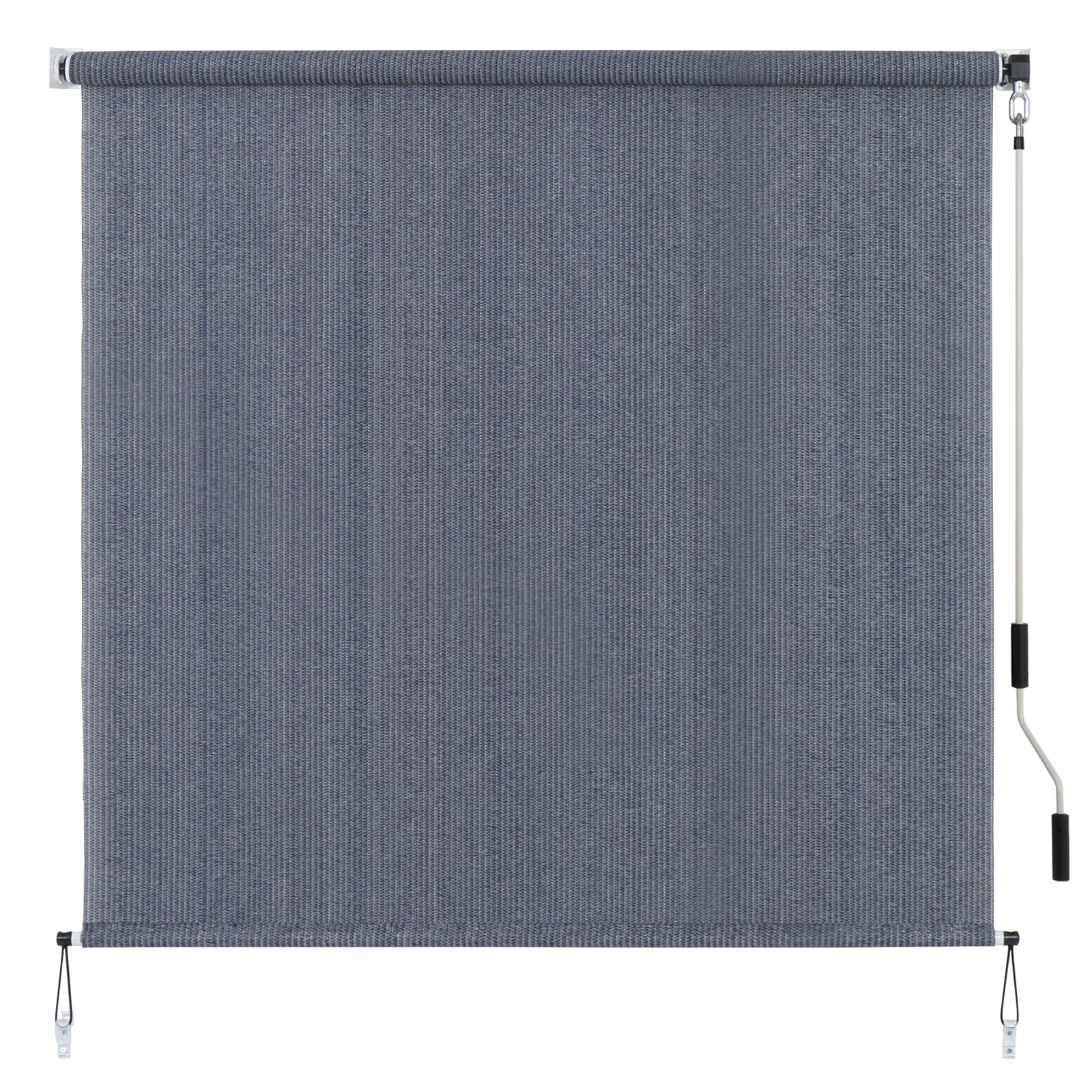 SEEYE Outdoor Sunshade Roller Shades 72" W x 72" H, Cordless Roll Up Shade Blinds Privacy Screen with 90% UV Protection, Exterior Patio Shade Cloth for Porch Pergola Balcony Windows, Dark Grey