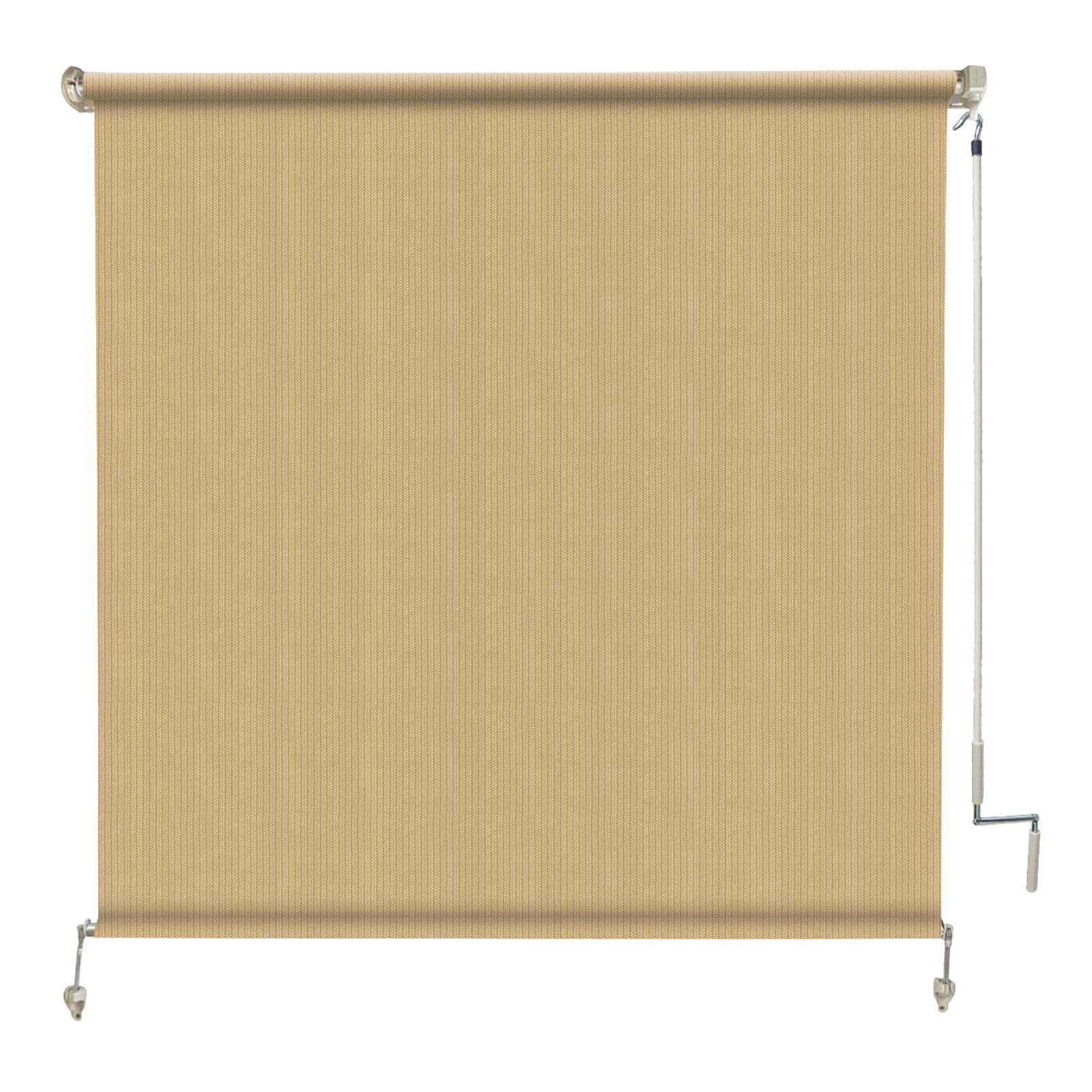 Amagenix Outdoor Roller Shades 10'(W) X 8'(H), Exterior Cordless Patio Shades Roll Up Outdoor Blinds with Spliced Poles Design, 90% UV Protection for Porch Gazebo Pergola, Grey