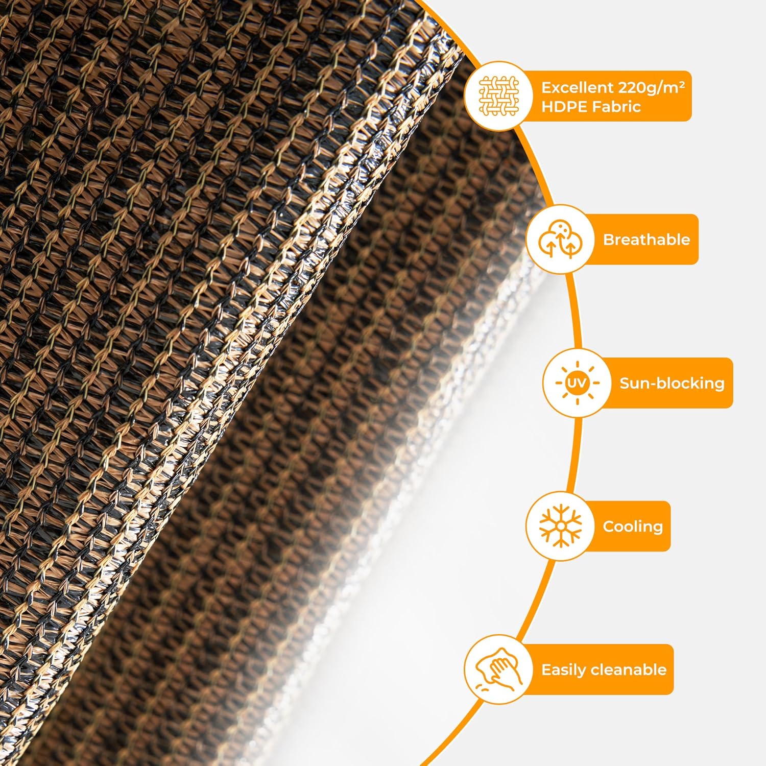 HOMEDEMO Outdoor Roller Shades for Patio, 8'W x 8' H Roll up Shade for Outside, Sun Roller Shade Cloth Roll Blinds Cordless Waterproof for Porch Gazebo Pergola Balcony Backyard Mocha