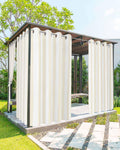 Striped Outdoor Curtains for Patio Waterproof Weatherproof,Black and White Outdoor Curtains,Sun Blocking Privacy Grommet Outside Curtains Weighted Drapes for Gazebo Porch Pergola,1 Panel,54W x 108L